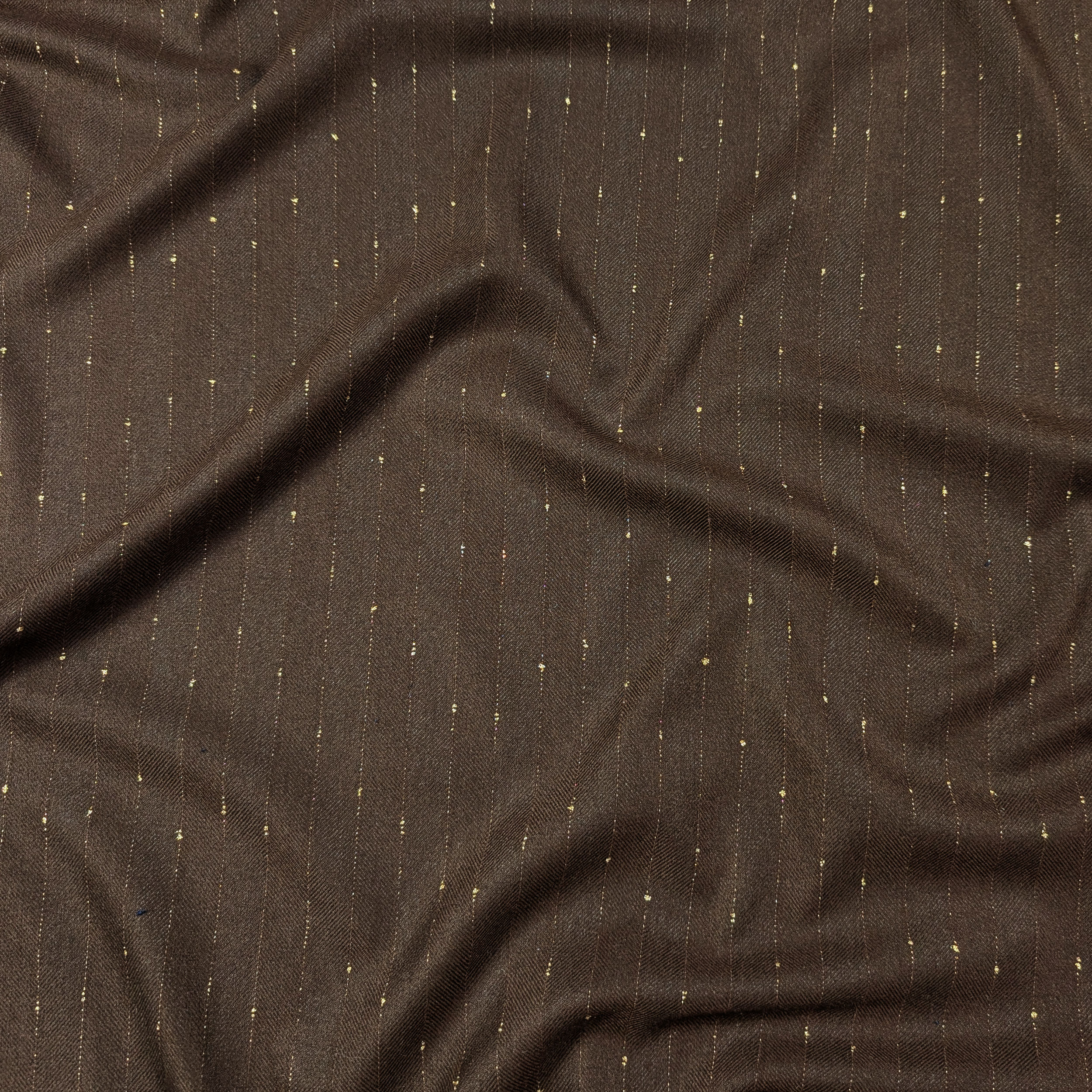 Tessuto Gessato Lurex Marrone Image