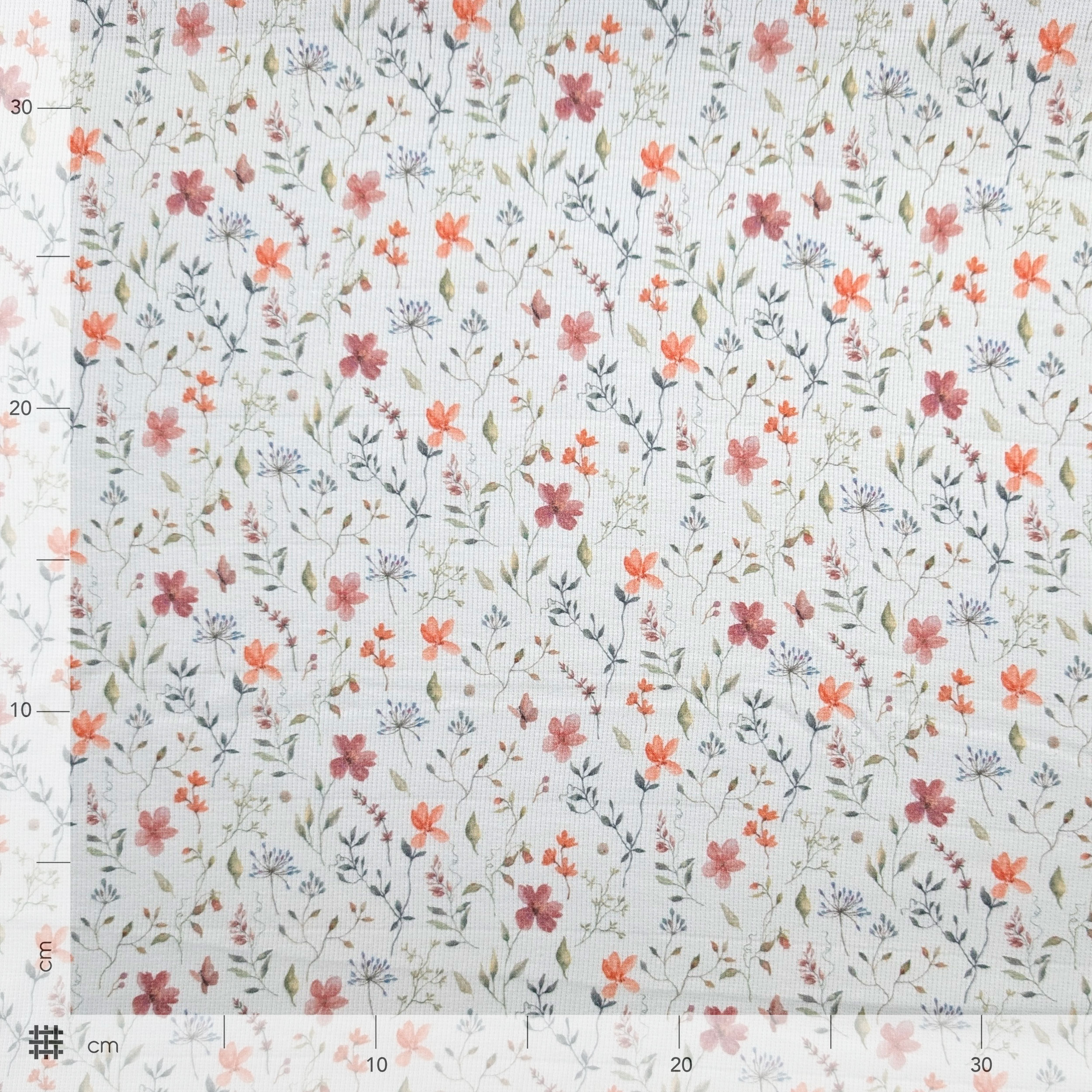 Jersey Costina Bianco Fiori Delicati Image