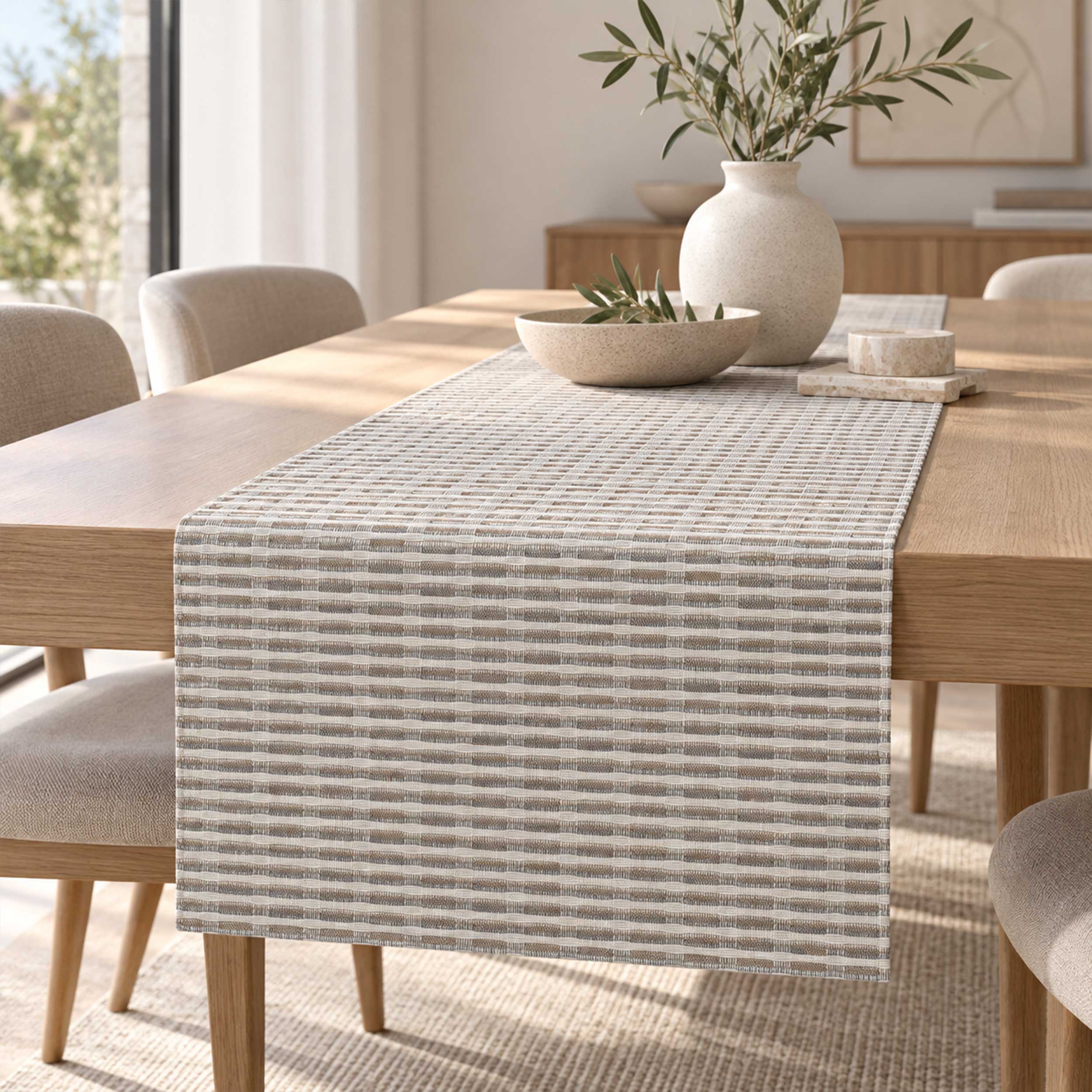 Jacquard Trama Geometrica Tortora e Grigio Image
