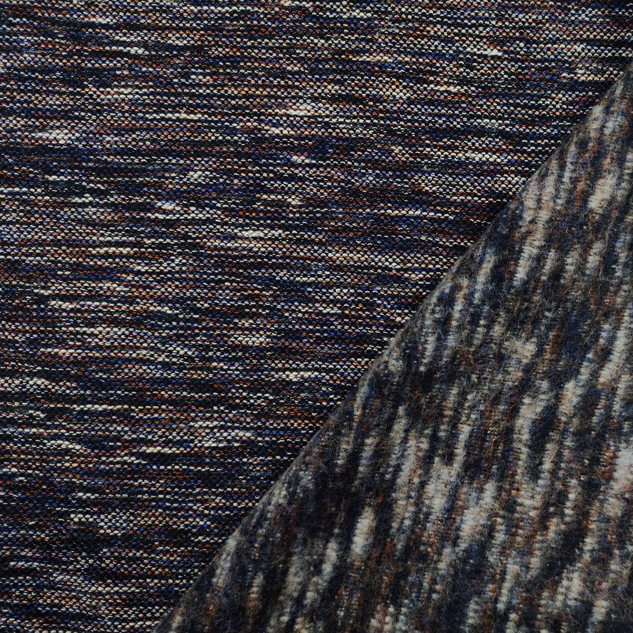 Tessuto maglia melange blu