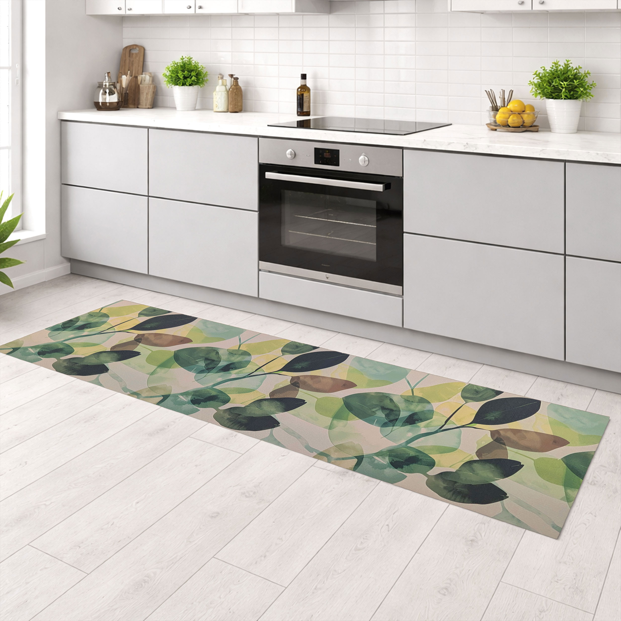 Passatoia da Cucina Foglie Verdi Image