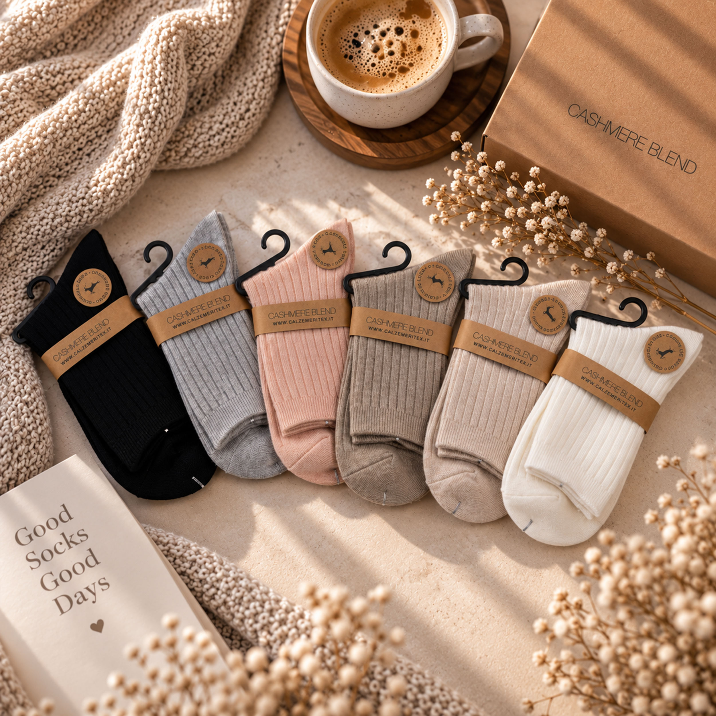 Calzini Donna Cashmere Blend Bianco Image