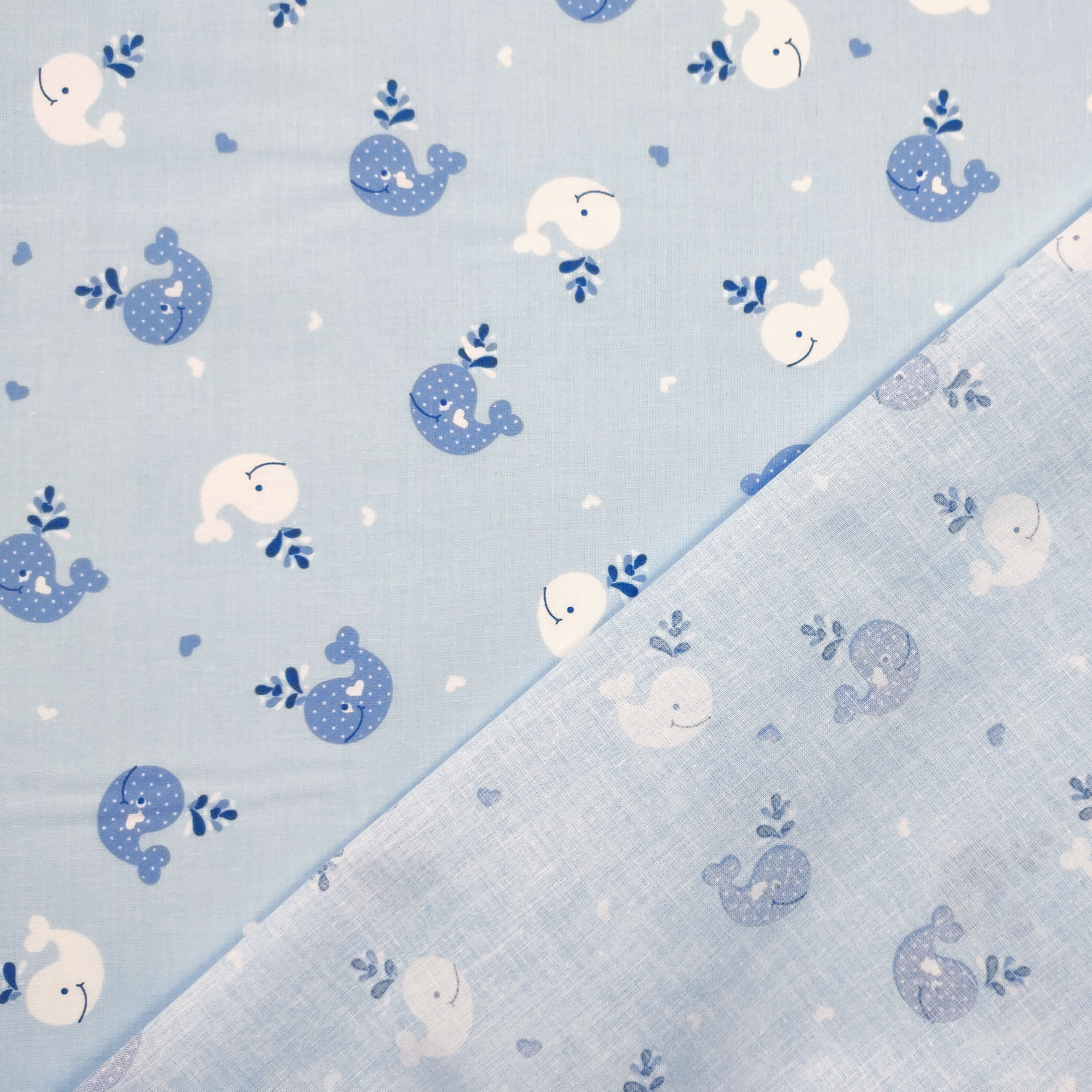 Cotone Balene Sfondo Celeste