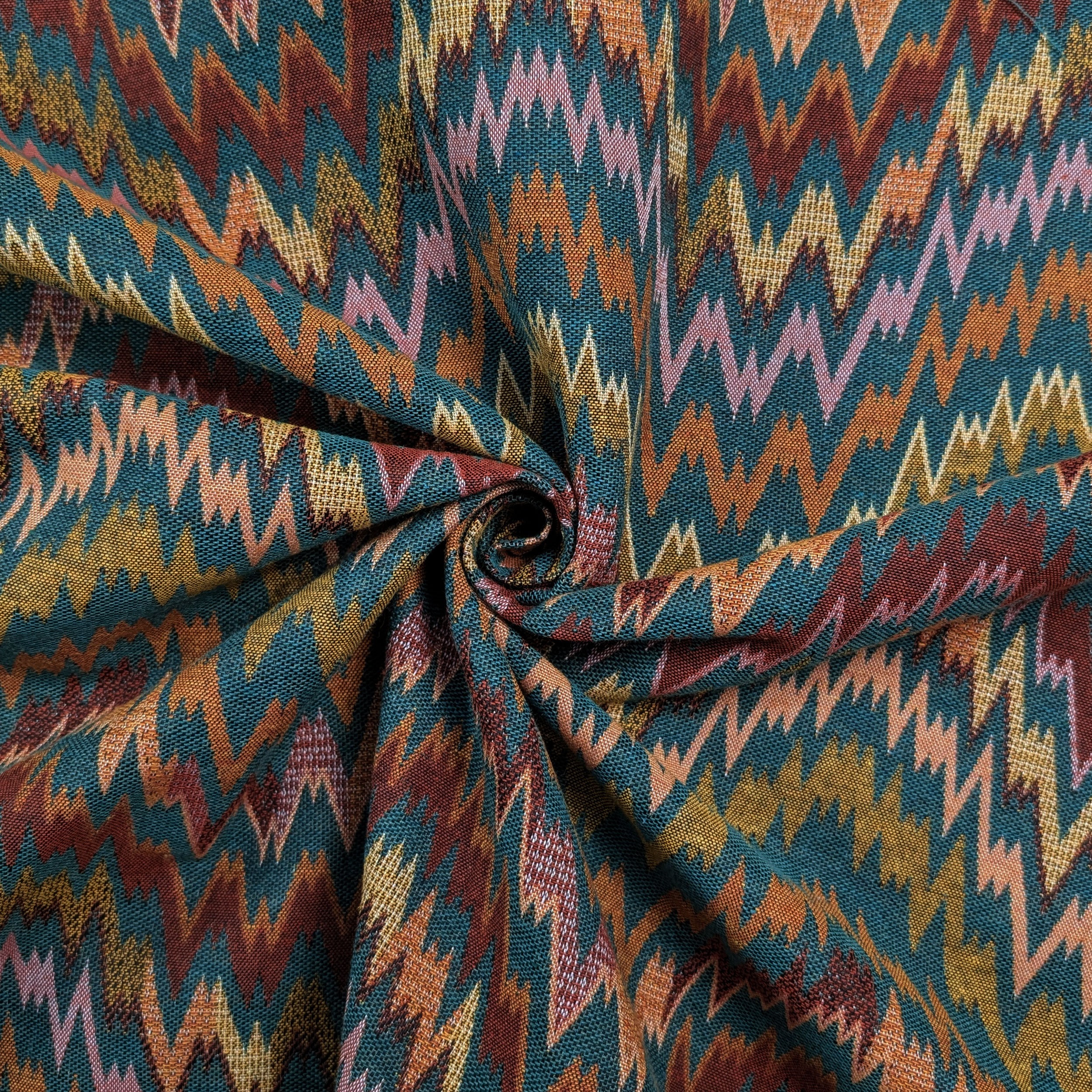 Jacquard Zig Zag Astratto Sfondo Verdone Image