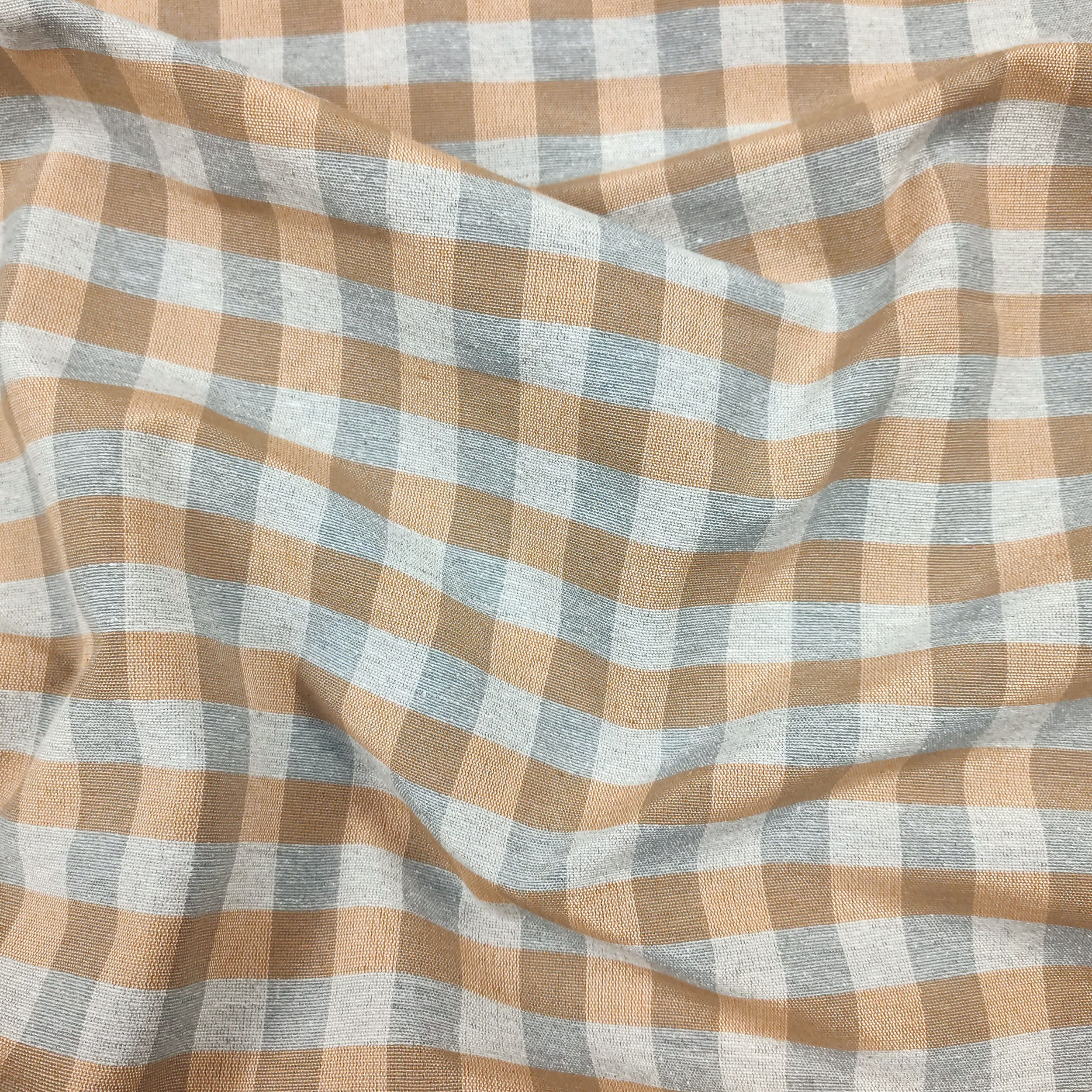 Tovaglia Confezionata Quadretti Arancio e Grigi 140x180 cm Image