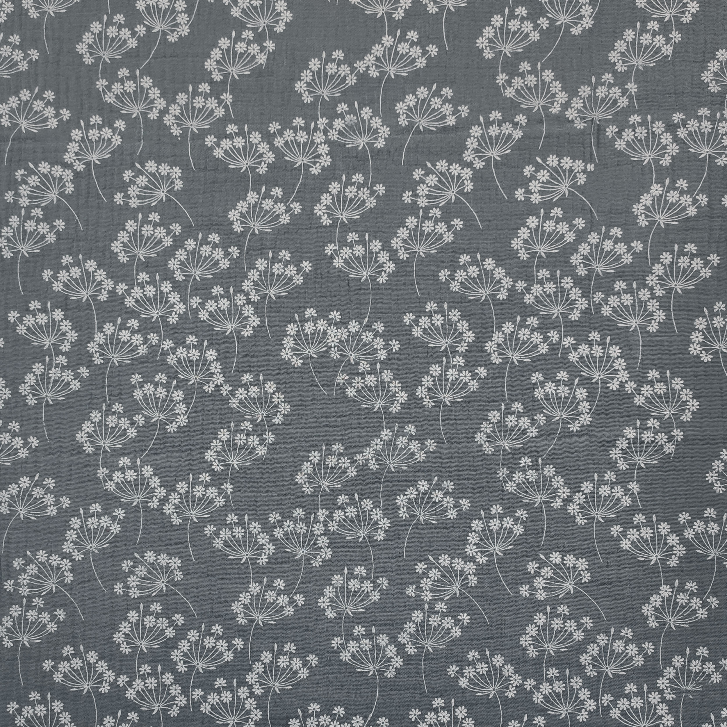 stoffa cotone soffioni sfondo grigio