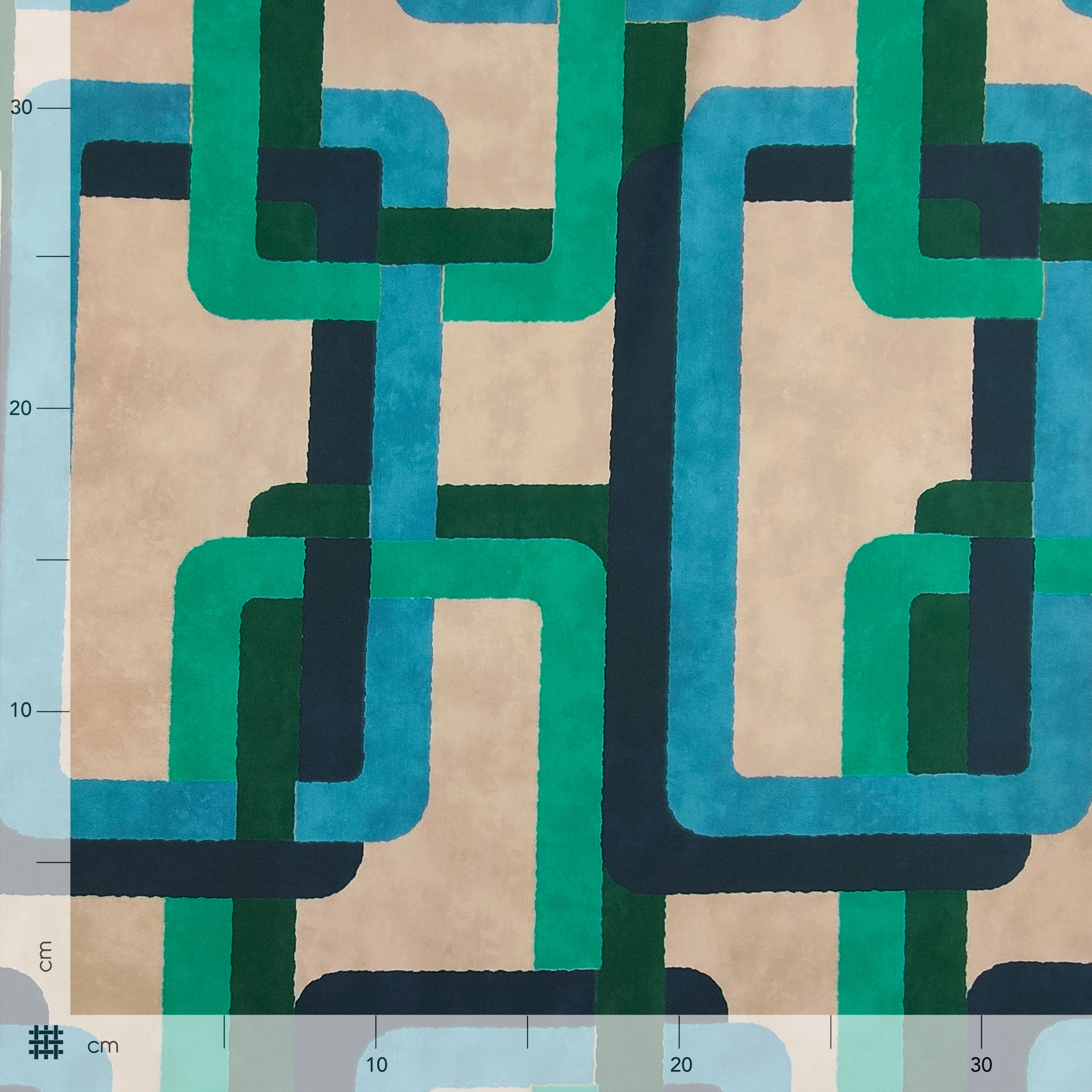 Rasetto Alta Moda Geometria Toni Verde e Blu