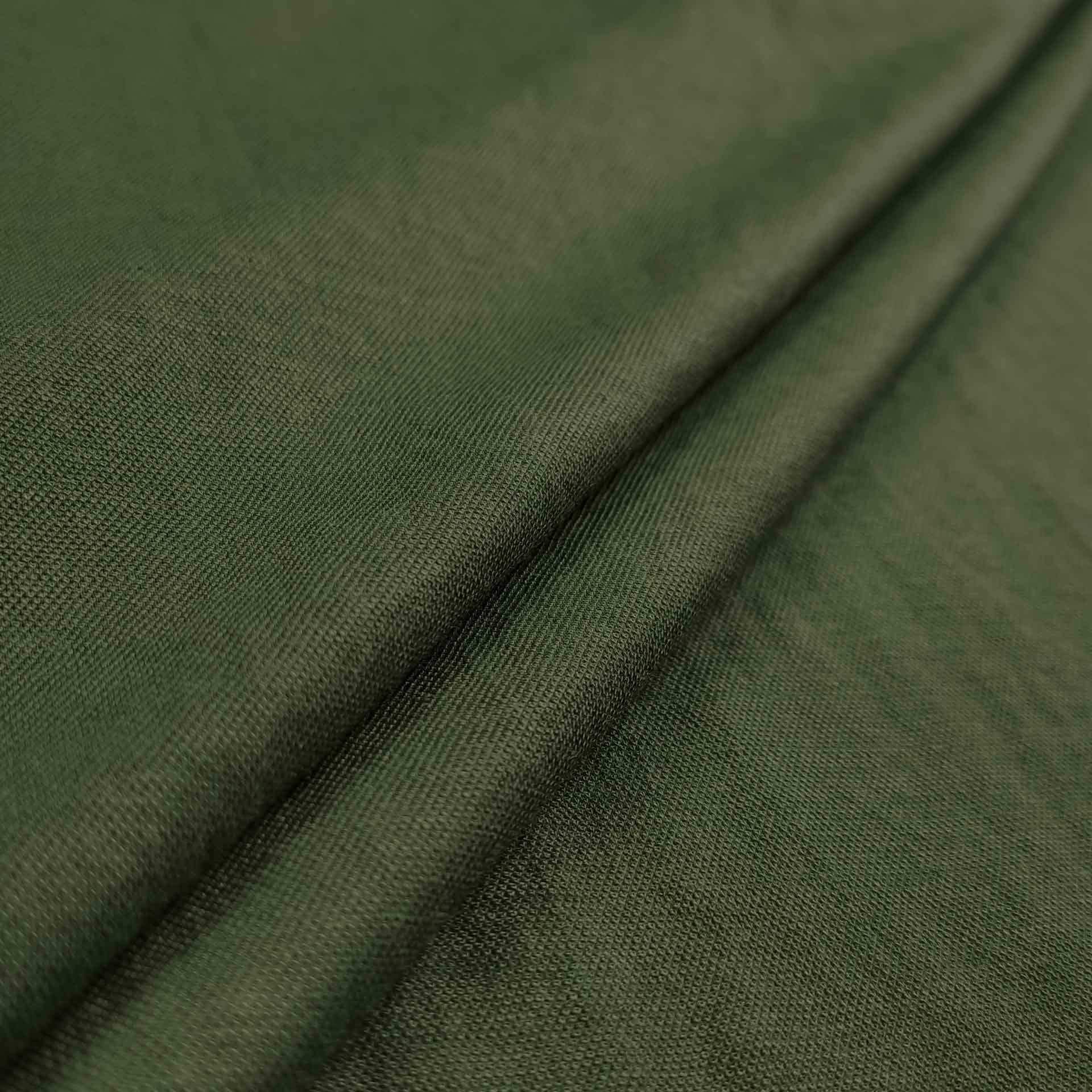 jersey tessuto linen verde militare