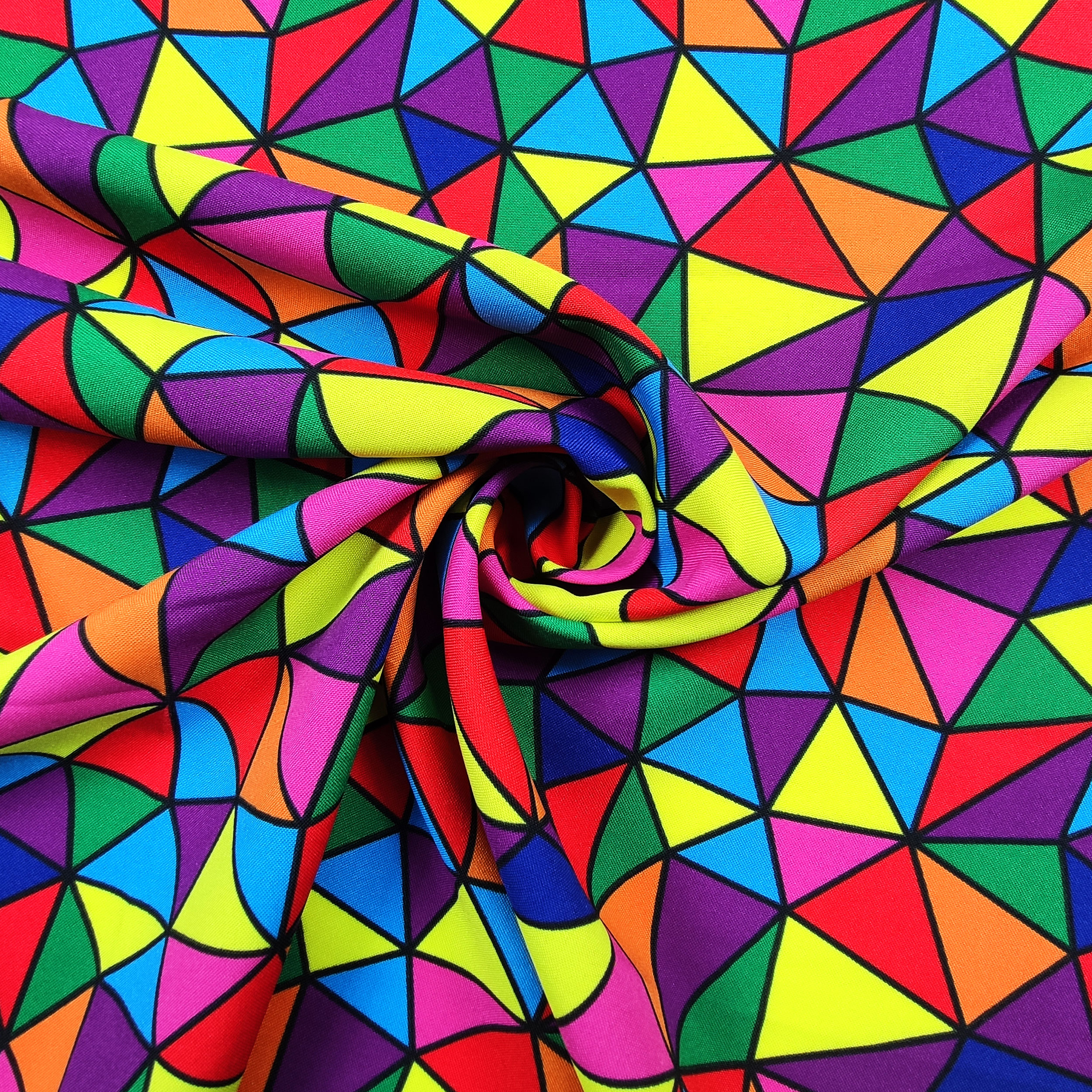 Tessuto Carnevale Geometrie Multicolori