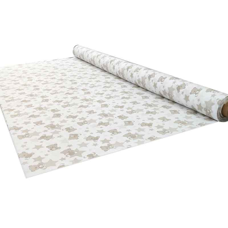 Rasatello Cotone Orsetti e Stelle Beige