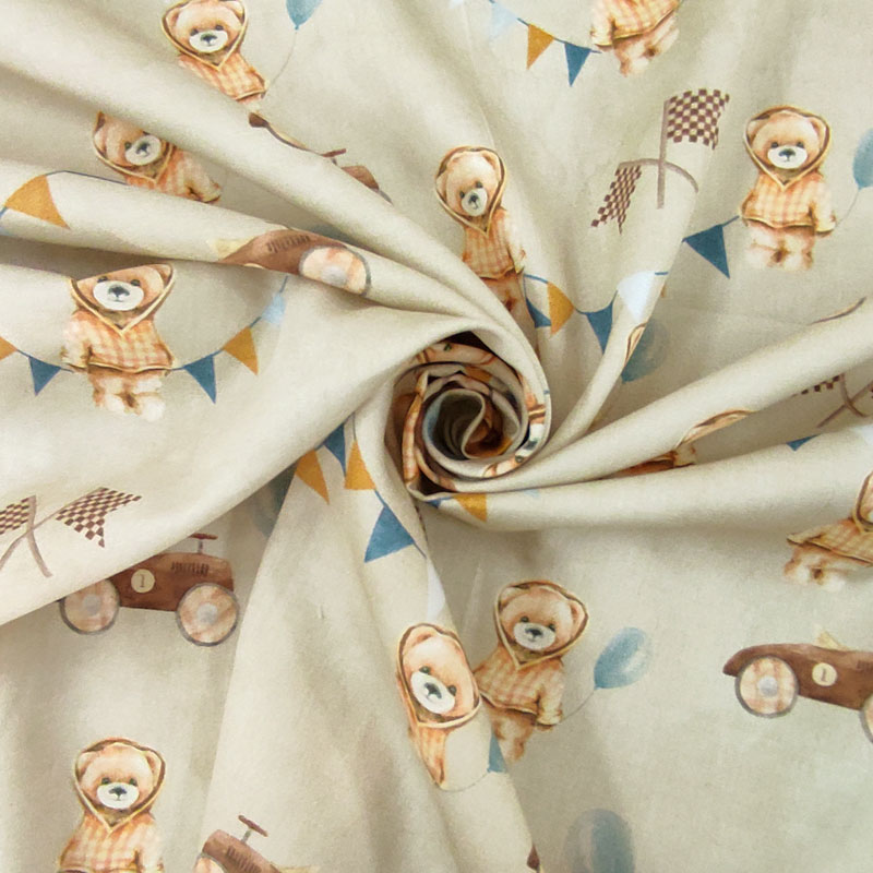 Rasatello di Cotone Teddy Sfondo Beige