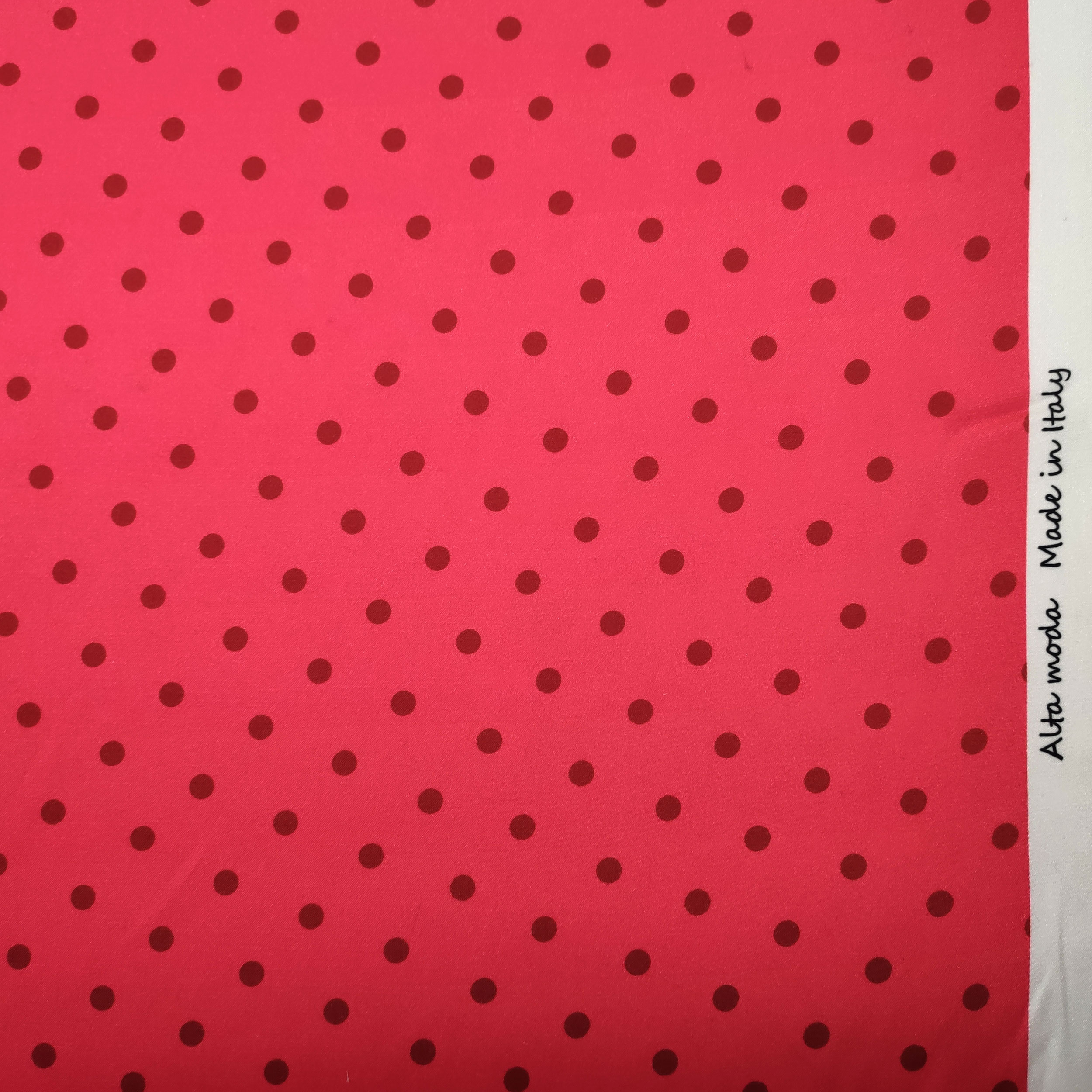 Rasetto Elasticizzato Setato Alta Moda Pois Sfondo Corallo