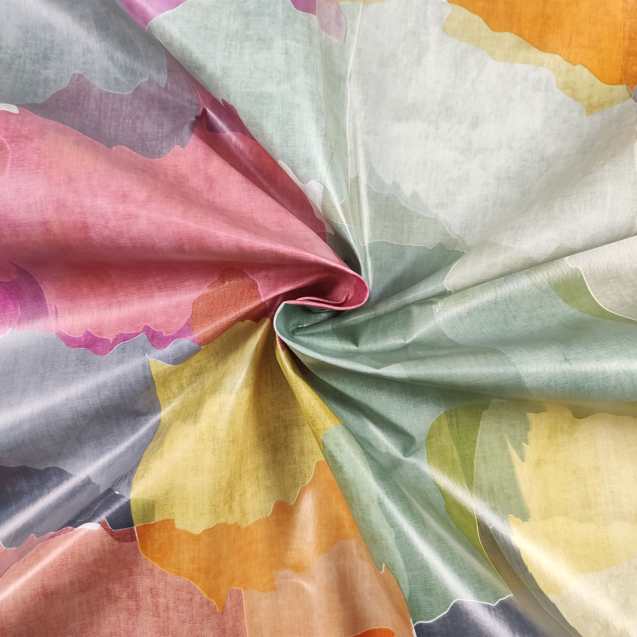 Tessuto per Tovaglia Plastificata Fantasia Astratta Multicolor
