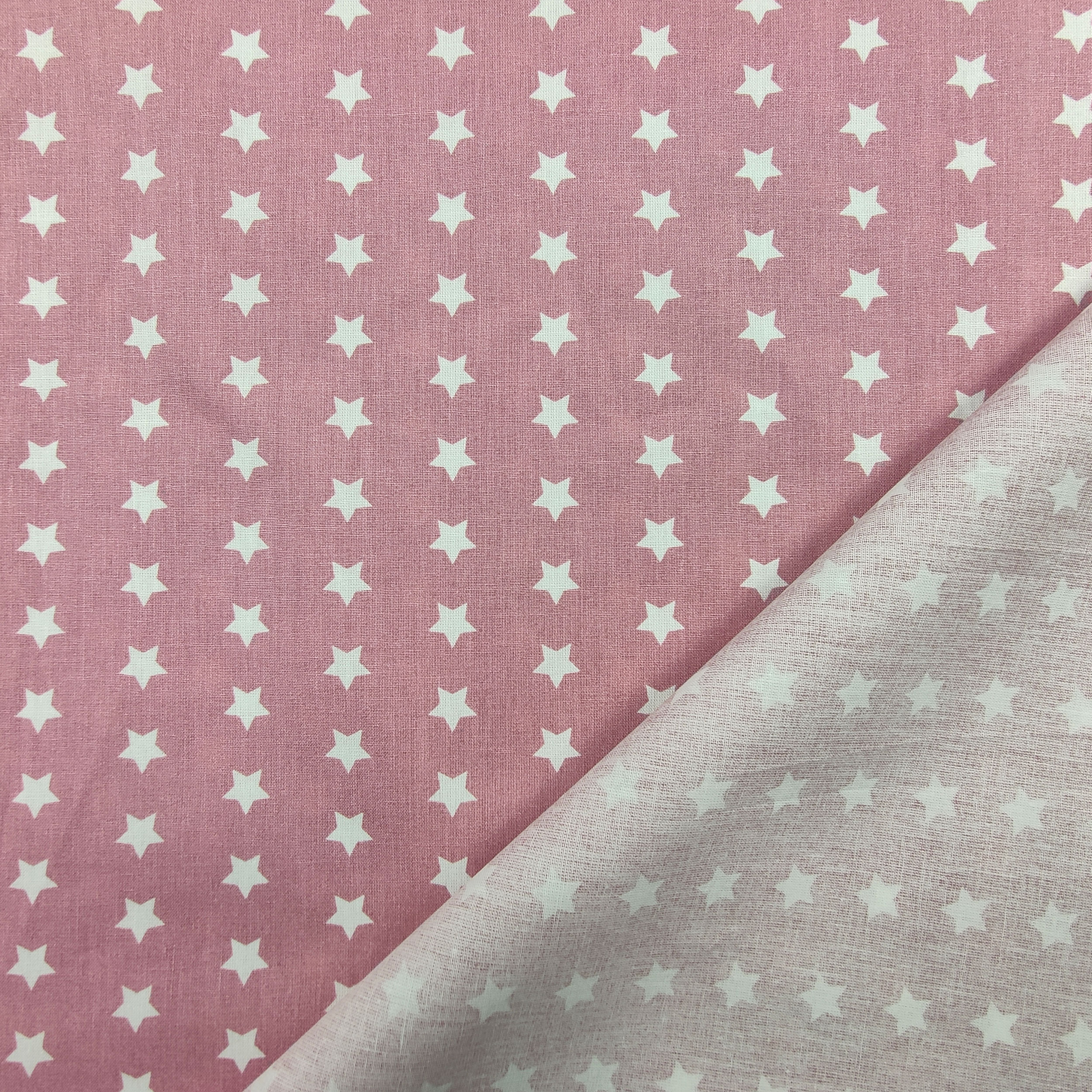 Cotone Stelle Bianche Sfondo Rosa Antico Image