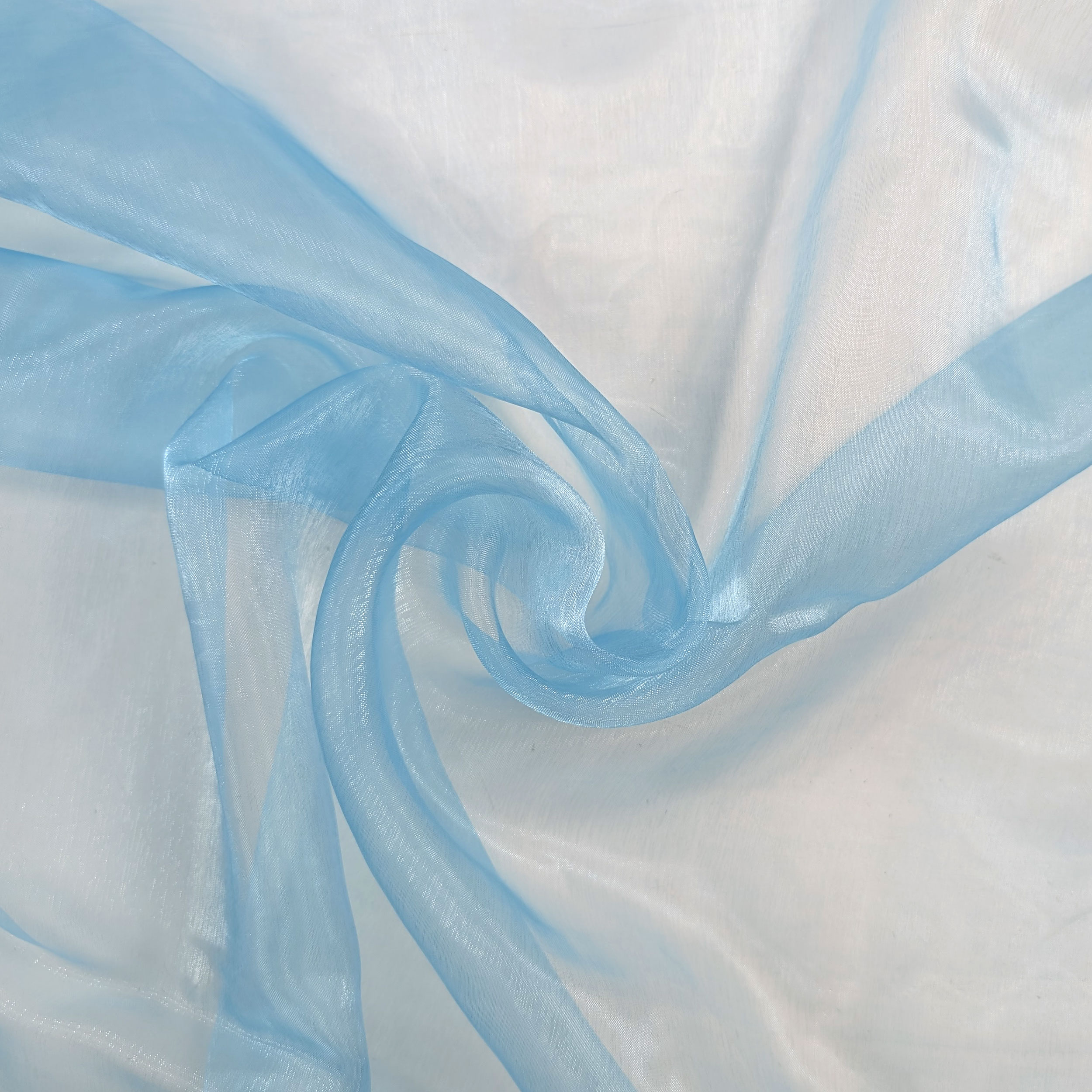 Ritaglio Tessuto Organza H 140 cm Azzurro 150x140 cm Image