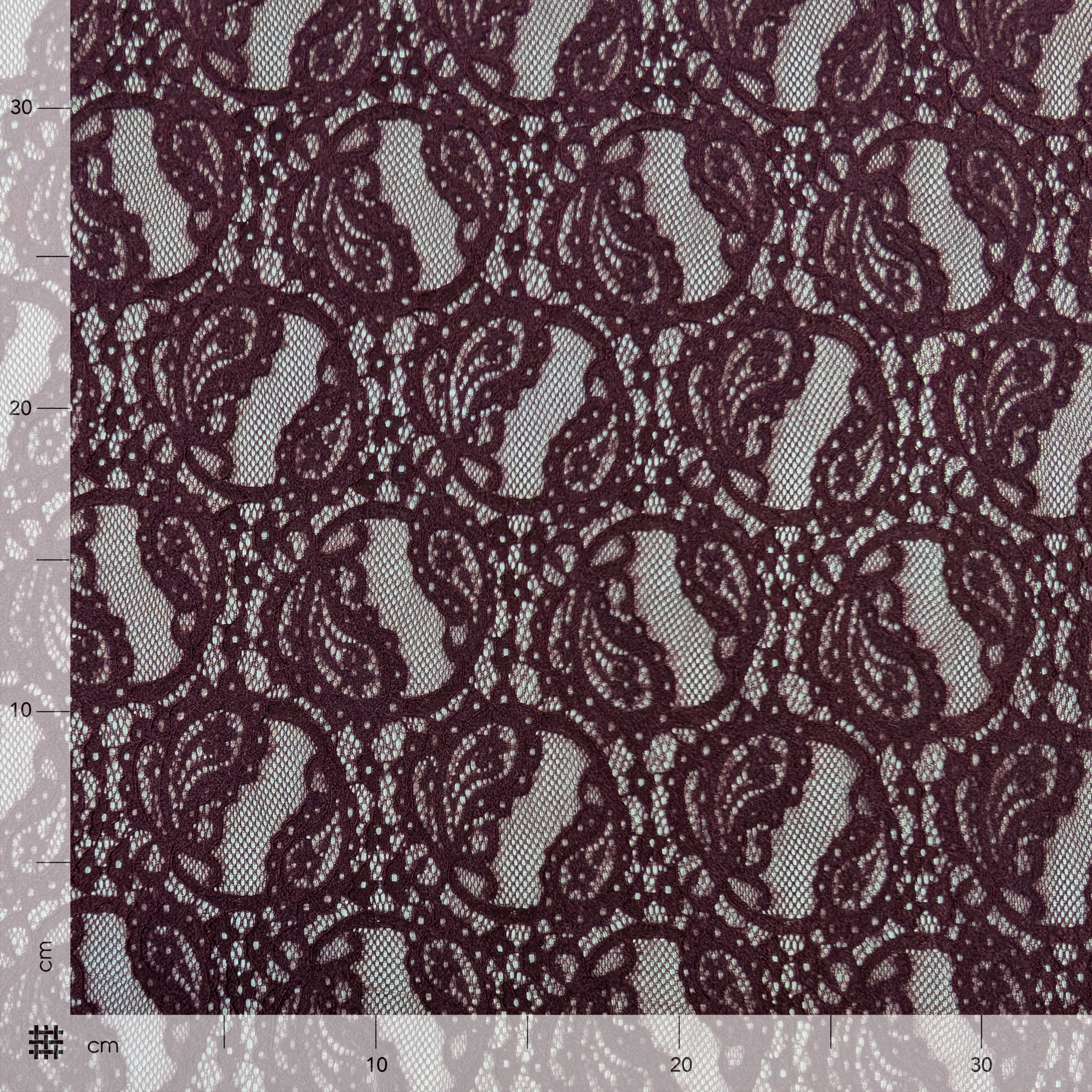 Pizzo Doppio Bordo Bielastico Bordeaux Image