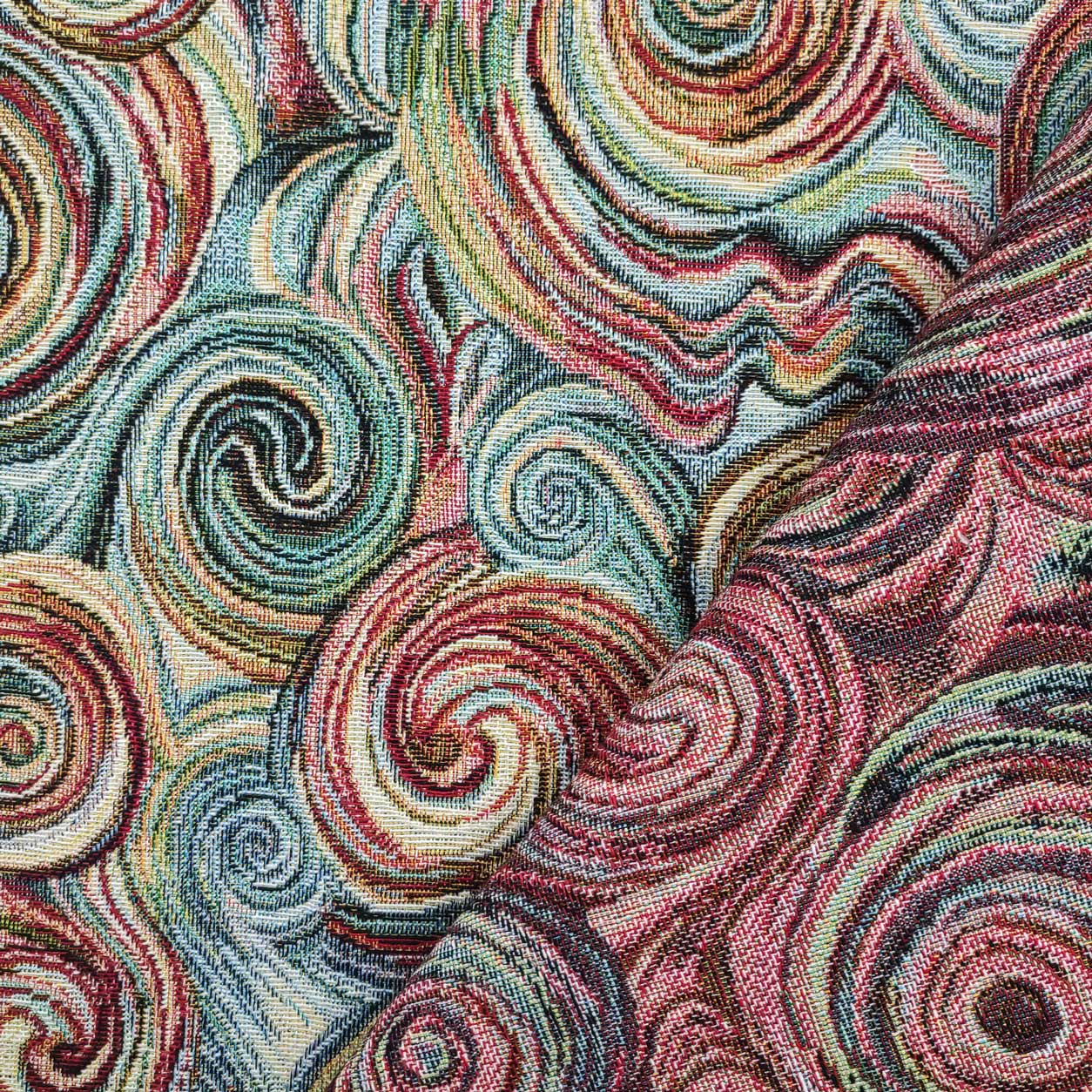 Tessuto Gobelin Arredo Spirali Astratte