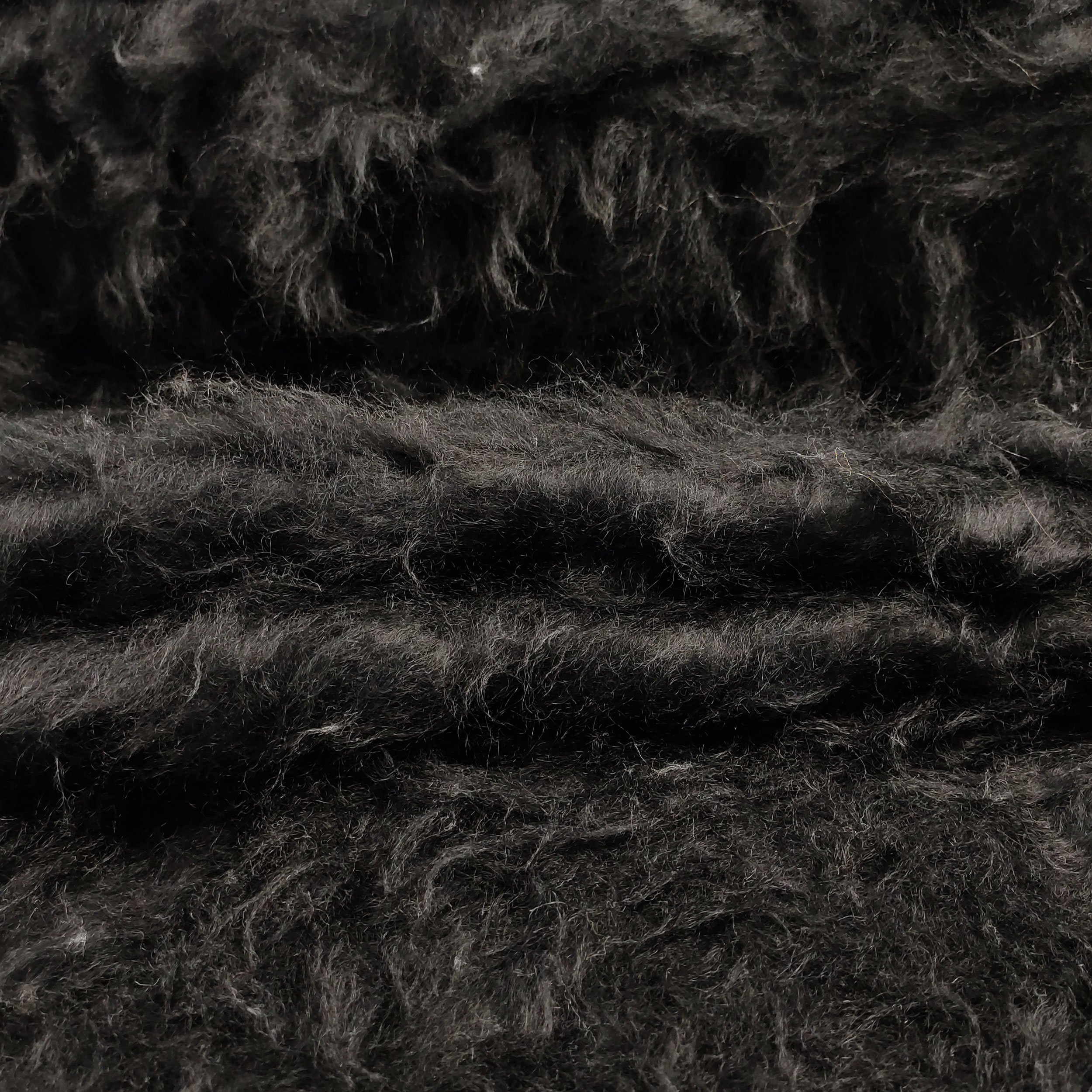 Pelliccia Sintetica Pelo Lungo Tinta Unita Nero