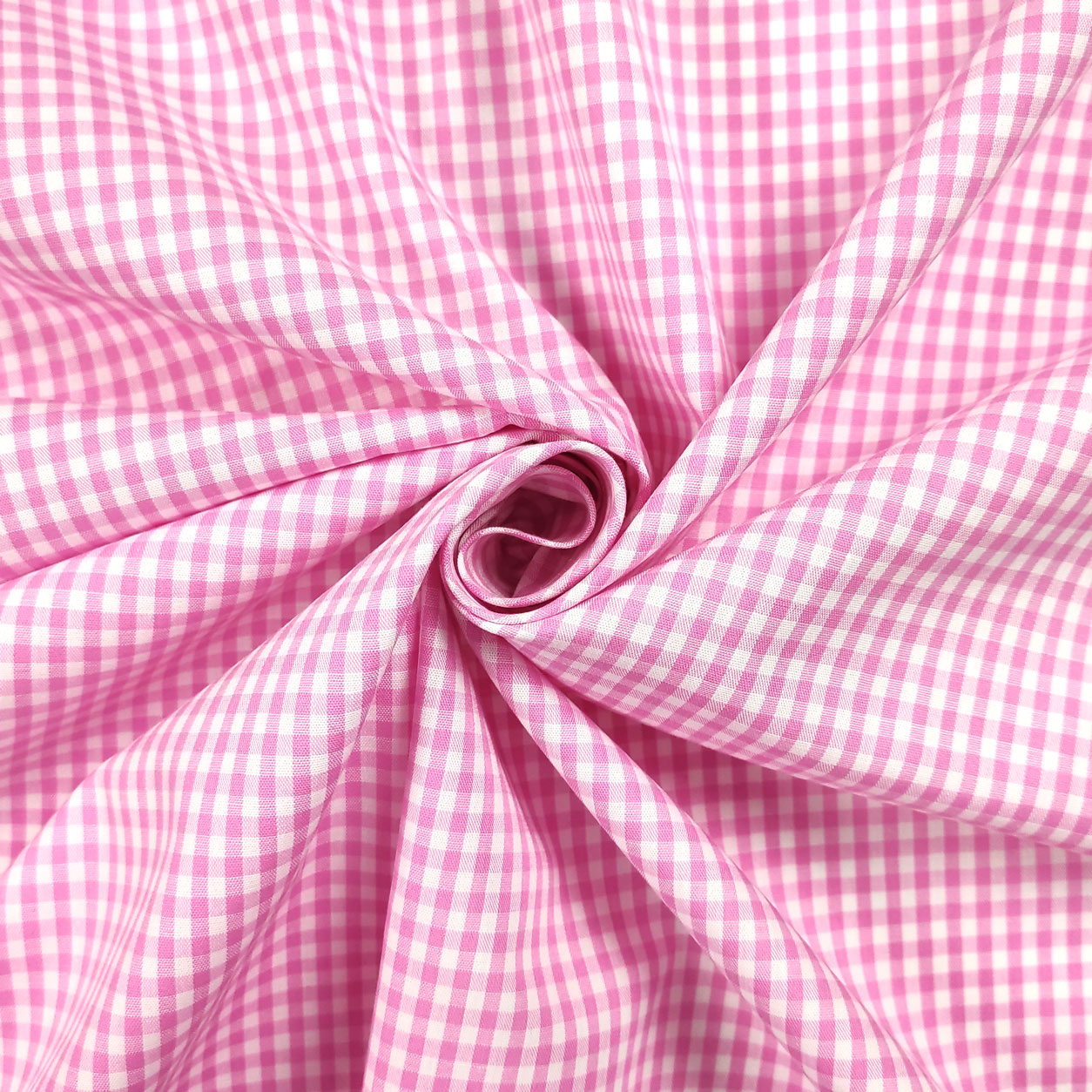 Cotone tessuto quadretto tinto in filo rosa scuro
