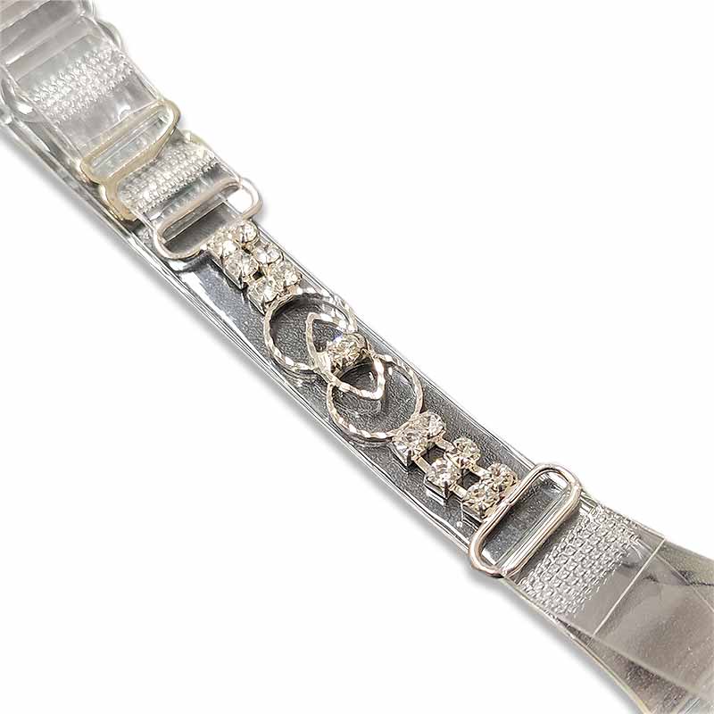 Bretelle Gioiello Trasparenti con Strass e Inserti Circolari Lavorati Image