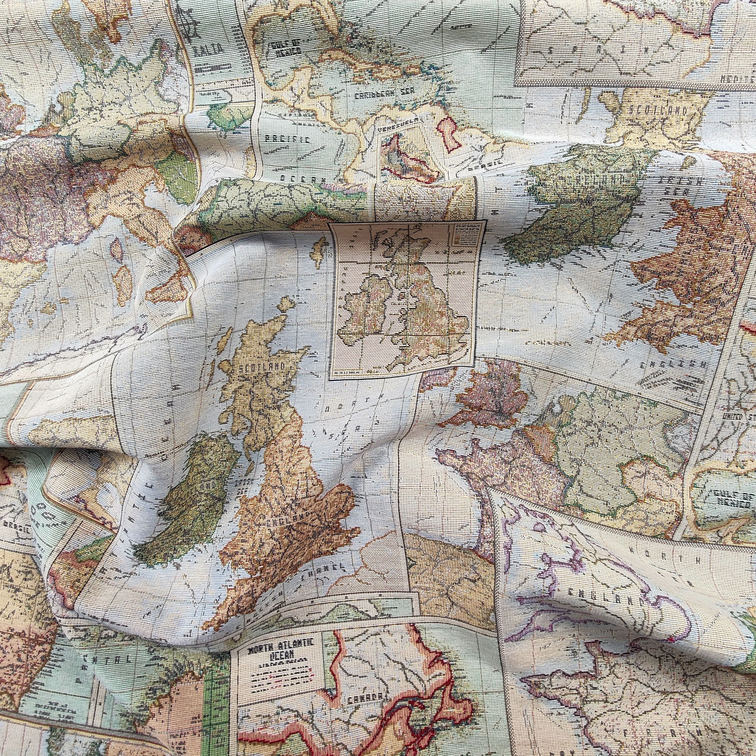Tessuto Gobelin Mappa del Mondo