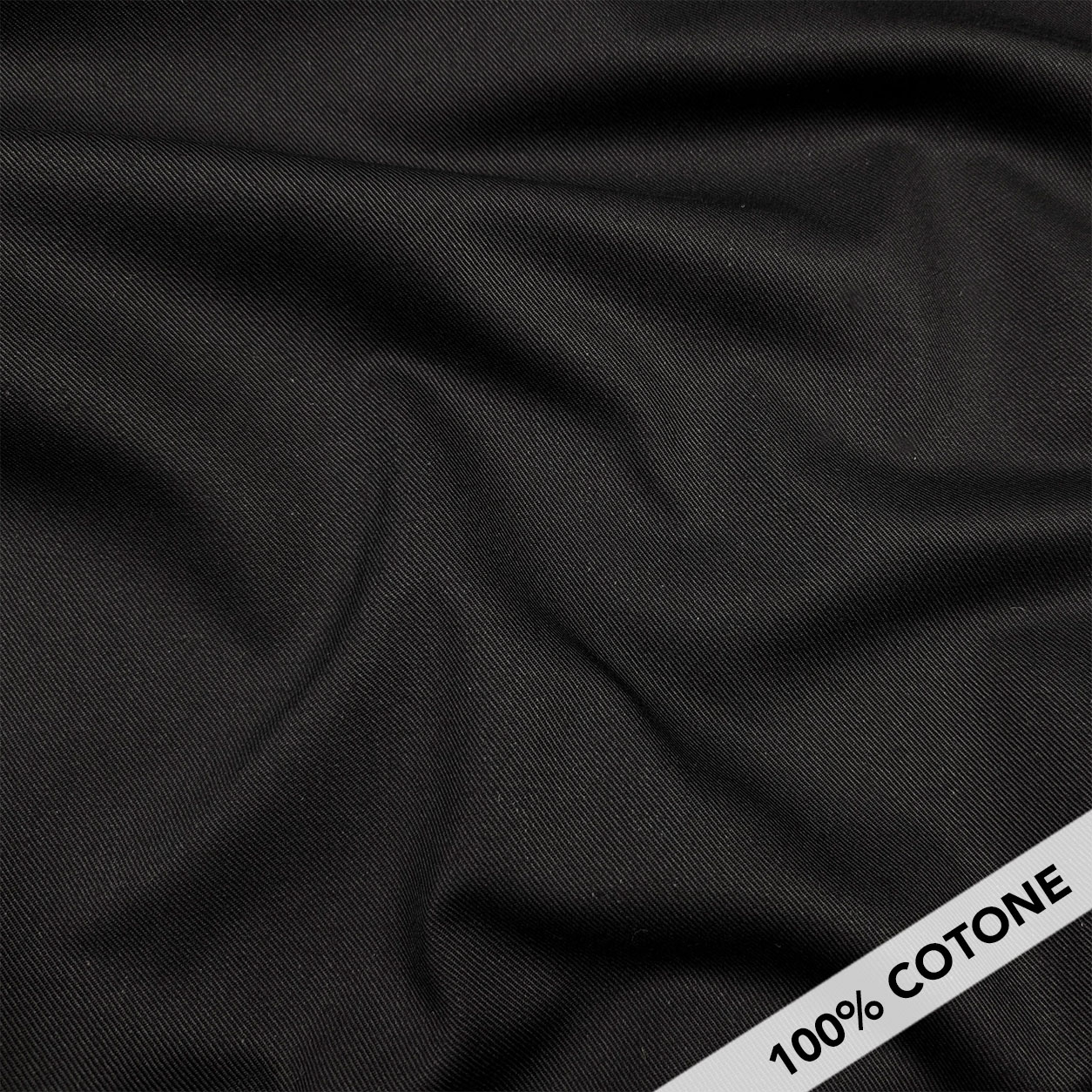 Ritaglio Jeans Cotone Tinto Nero 100x160 cm Image