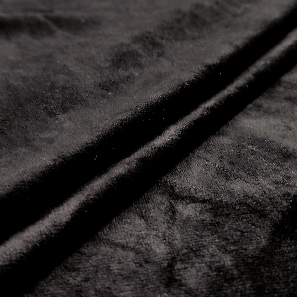 Tessuto Maglina Caldo Cotone Ciniglia Nero