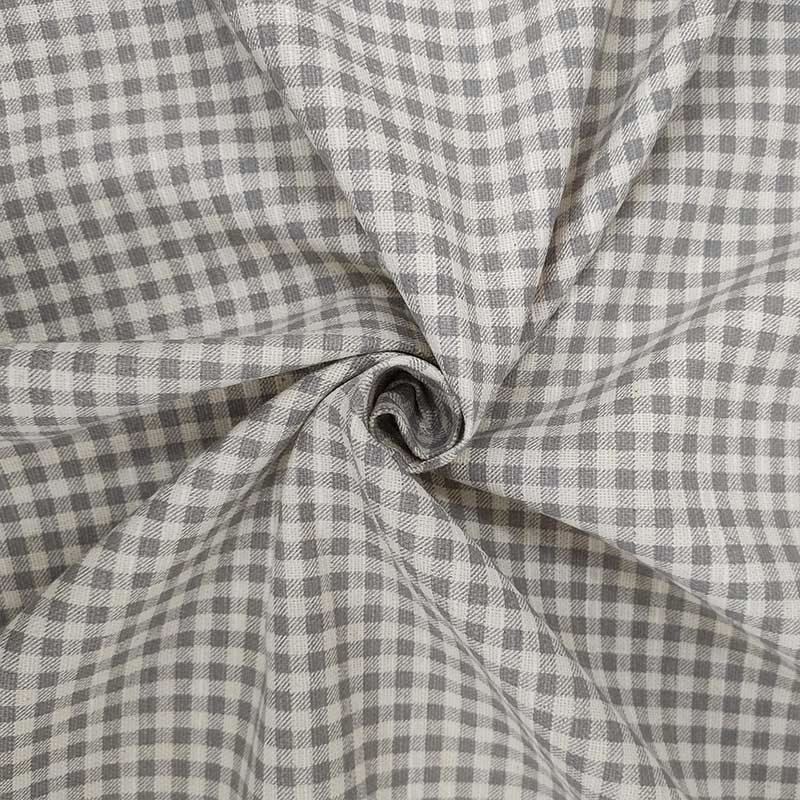 Tessuto cotone arredo quadretto grigio