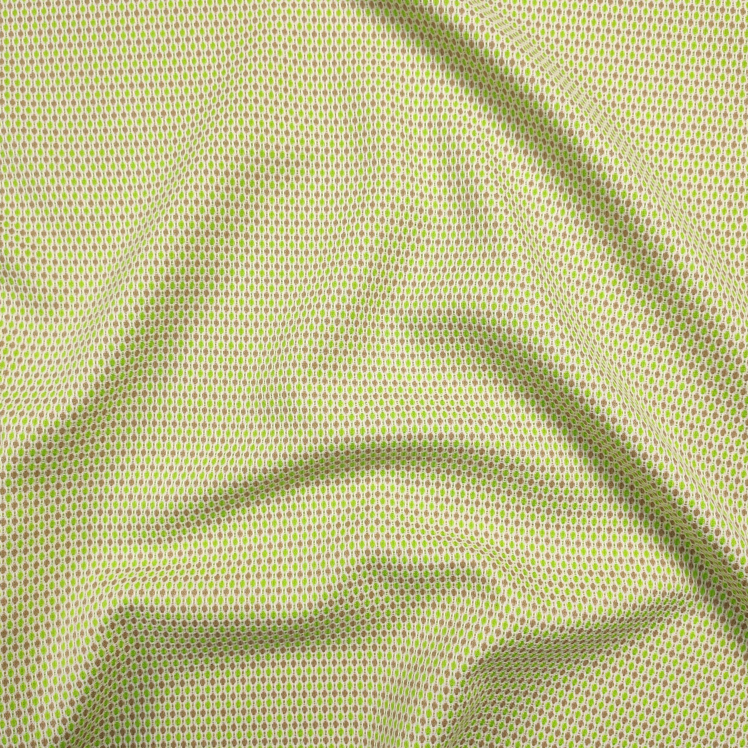 Tessuto Elasticizzato Microfantasia Verde Prato