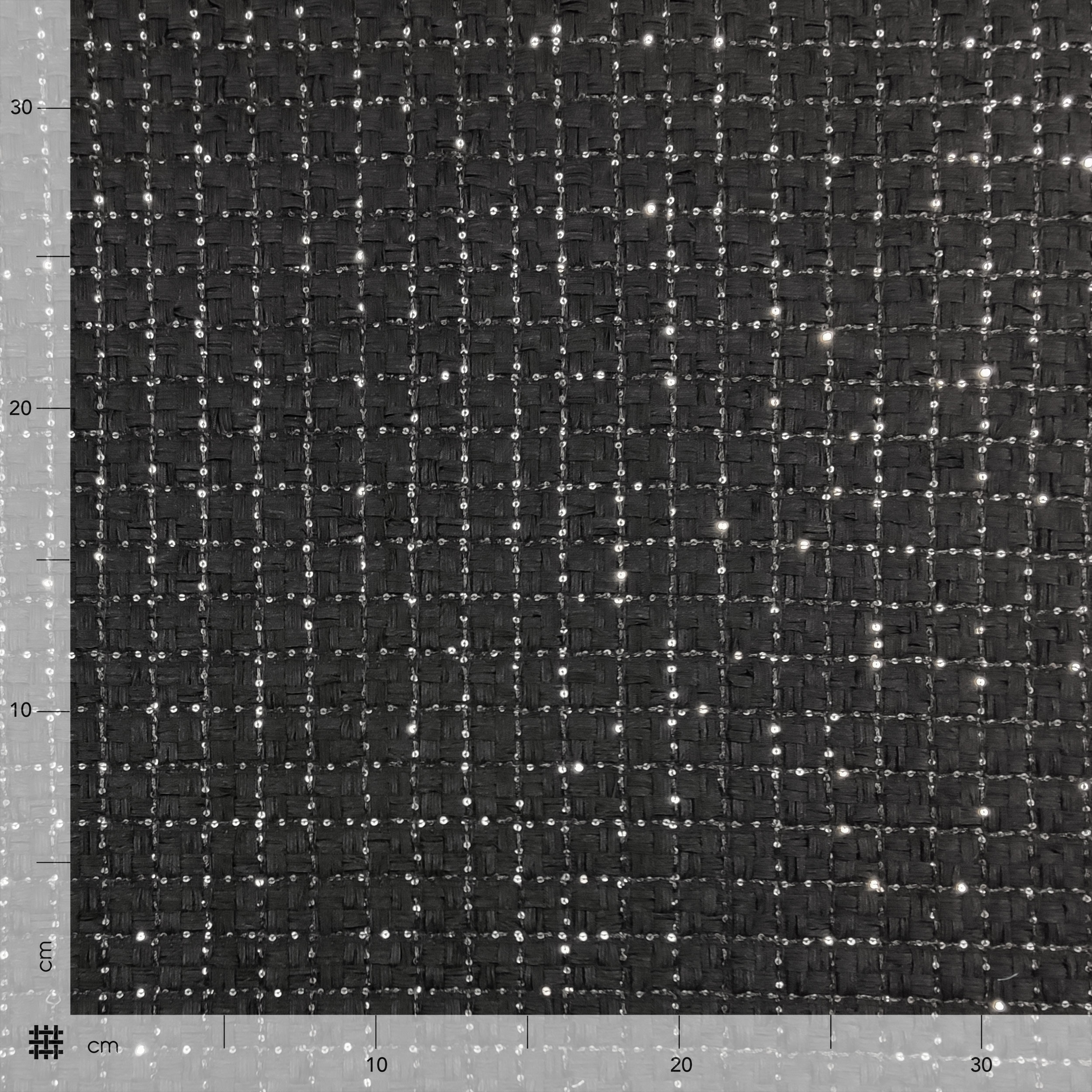 Jacquard Moda Nero con Micro Paillettes