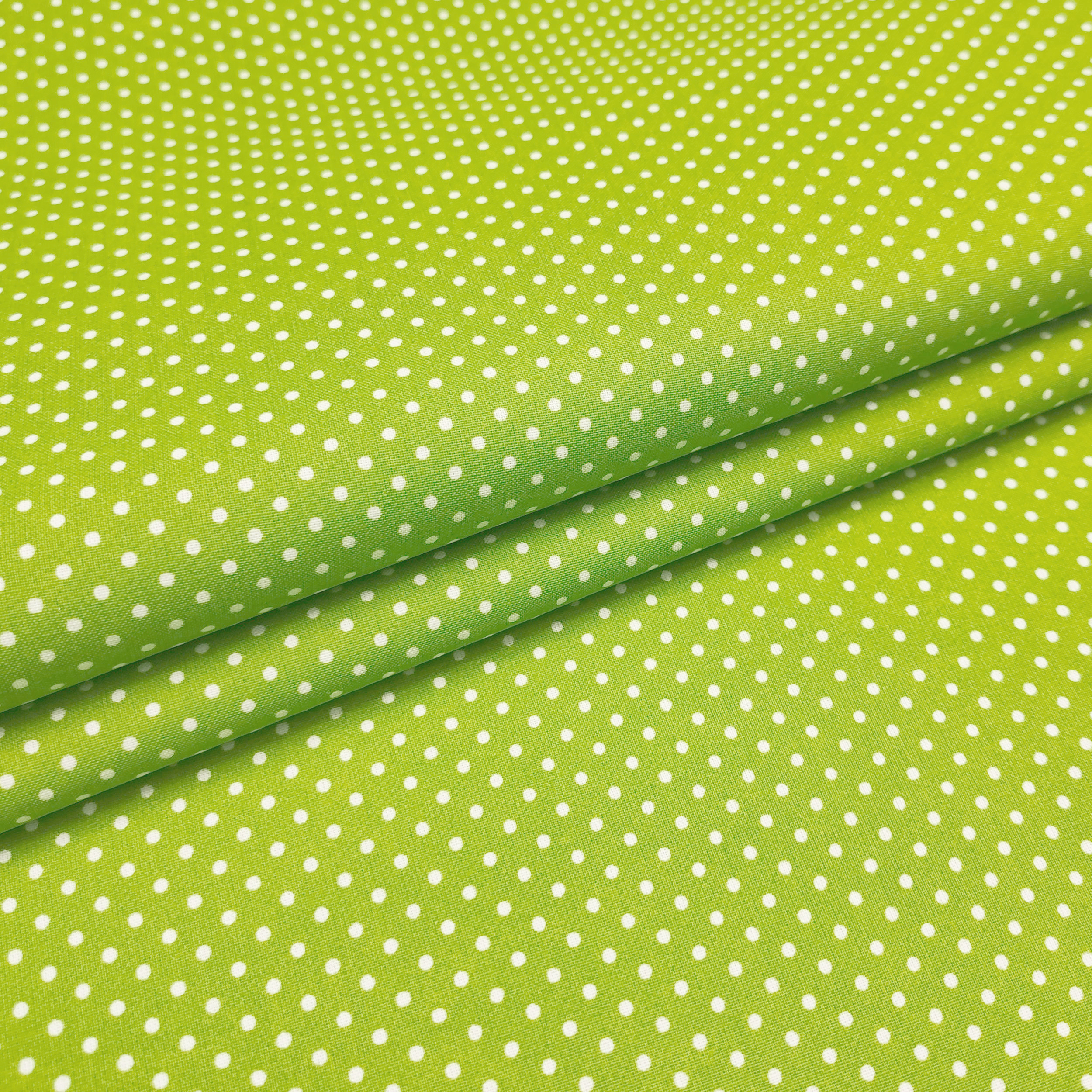 Tessuto Cotone Verde a Pois Piccoli Image