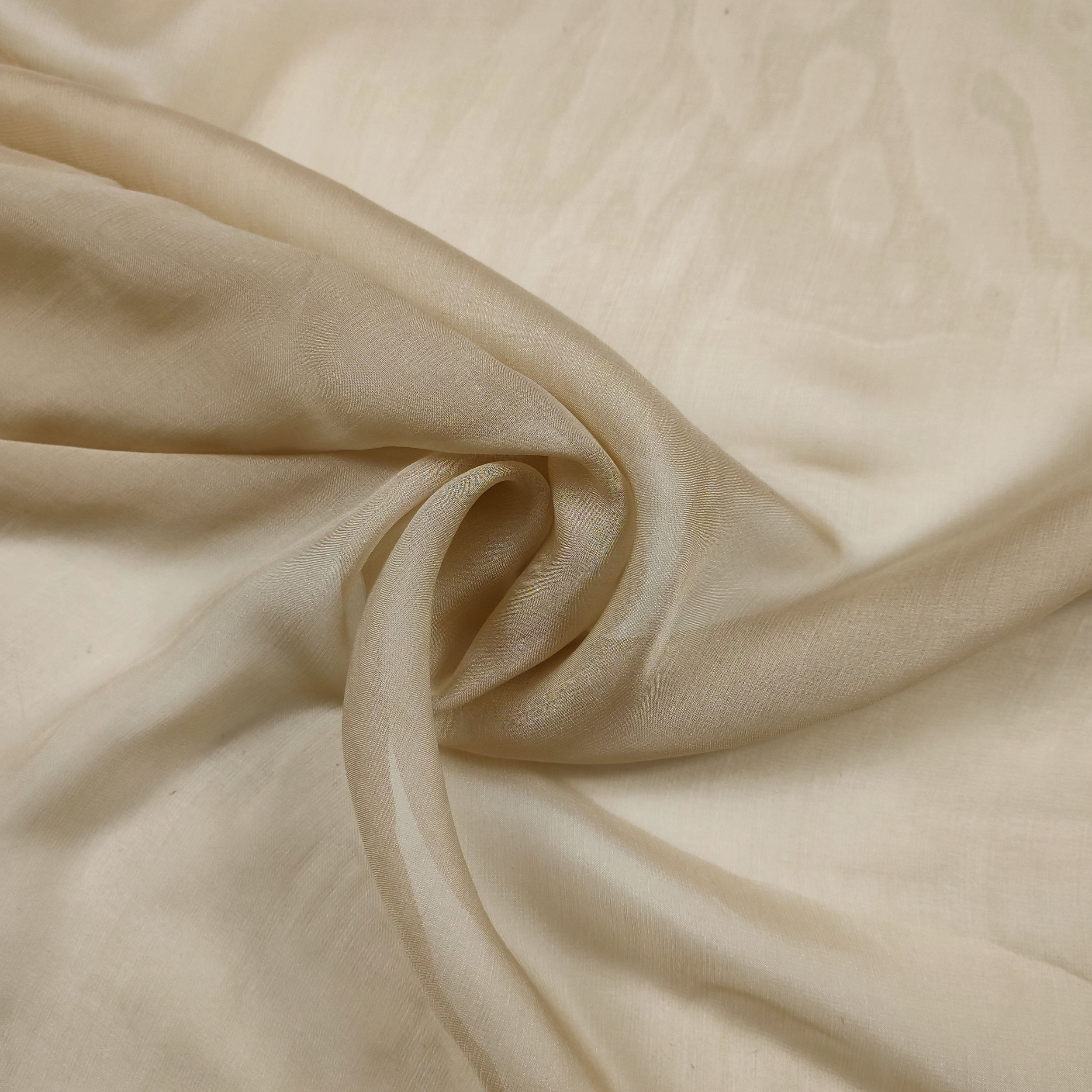 Tessuto Chiffon Seta Tinta Unita Beige Image