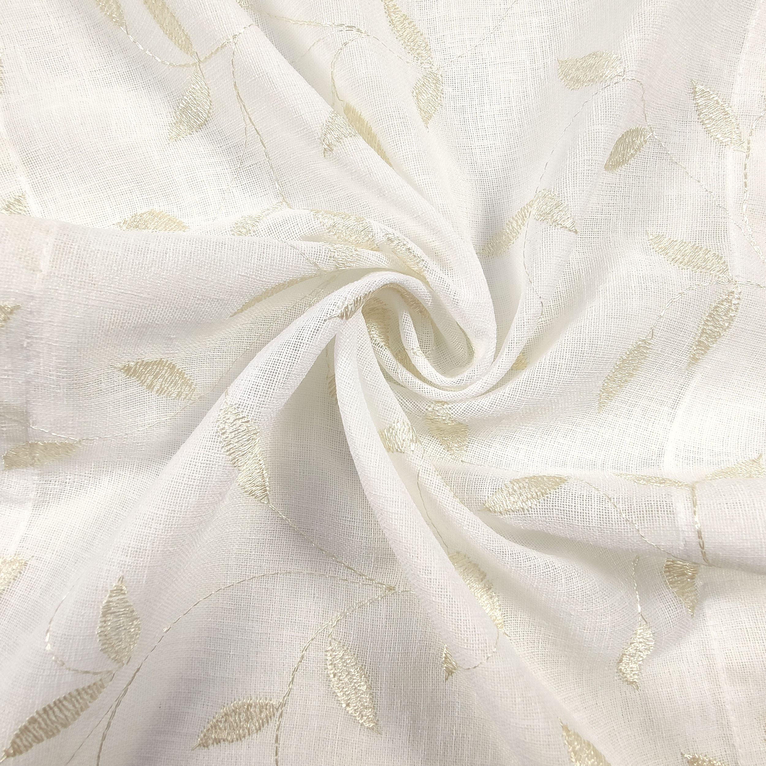 Tessuto Tendino Foglie Eleganti - Oro