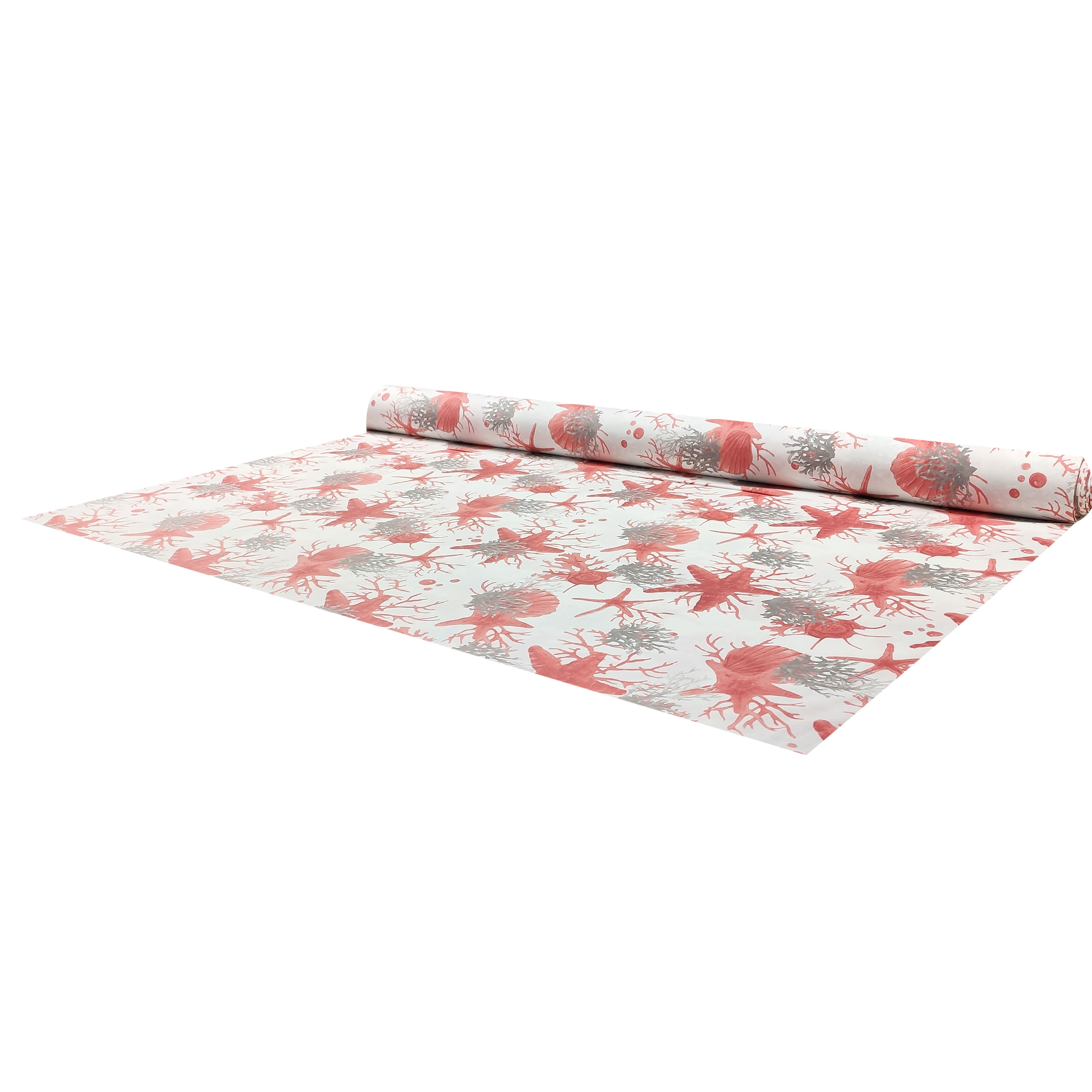 Tessuto Cotone con Coralli Stelle Marine Rosse