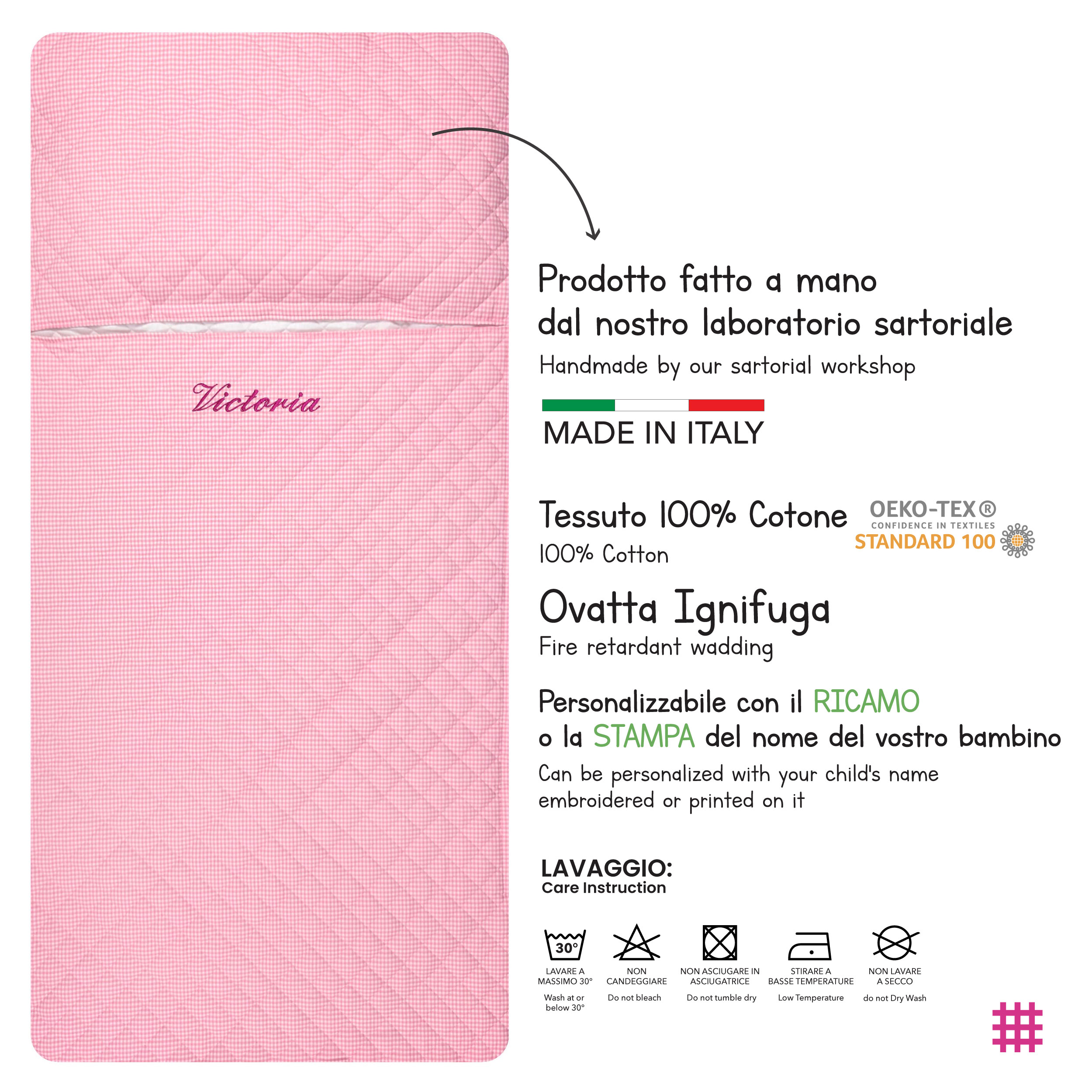 Sacco Nanna Quadretti Rosa Image