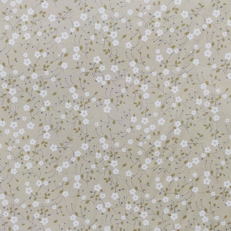 Tessuto Cotone Fantasia Fiorellini Beige