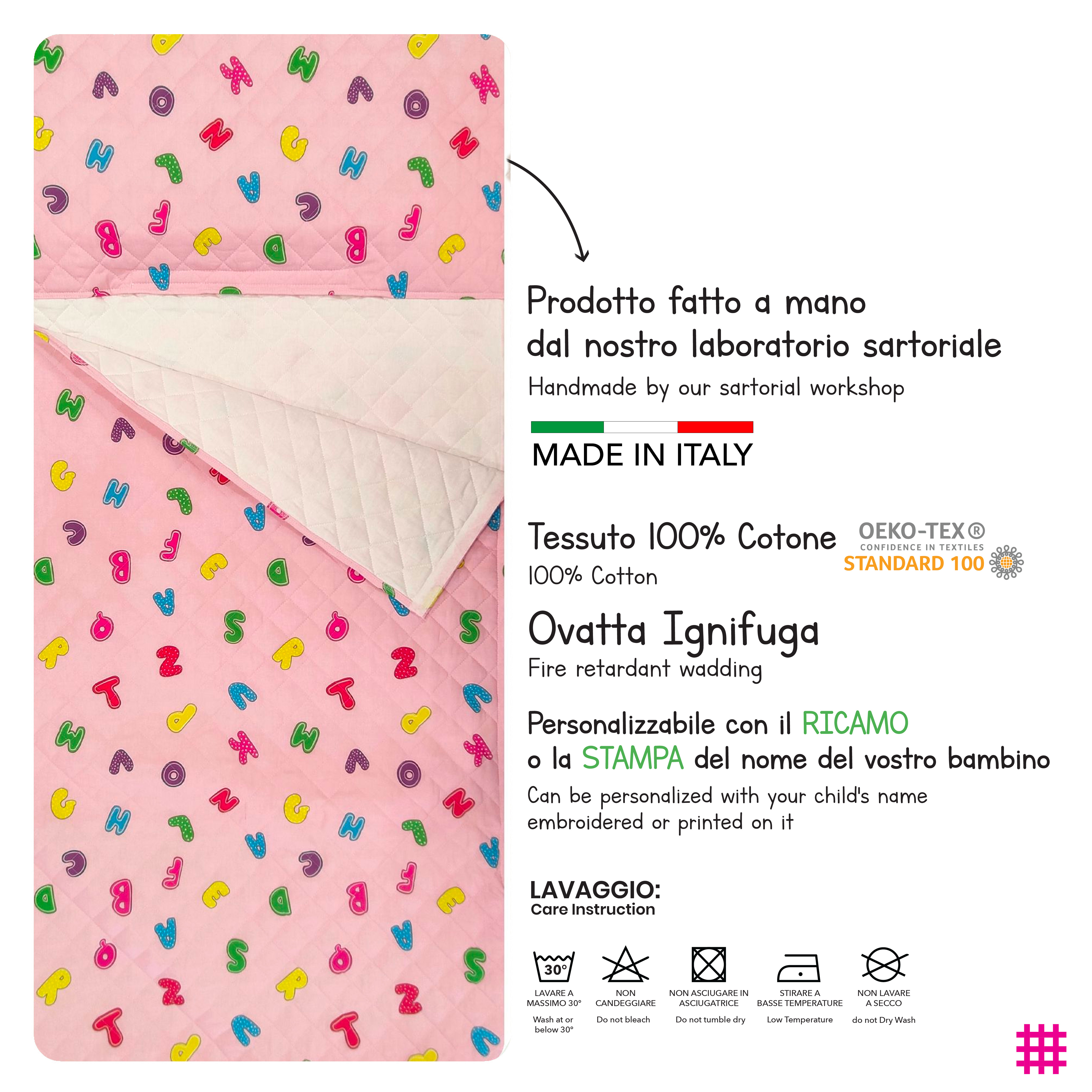 Sacco Nanna Alfabeto Sfondo Rosa Image