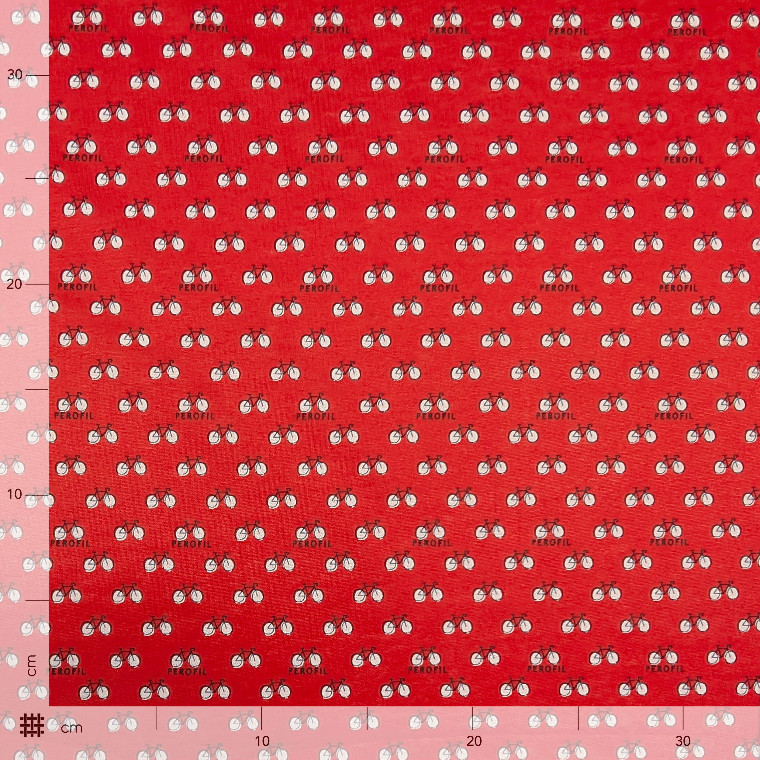 Maglina Cotone Biciclette Sfondo Rosso Image