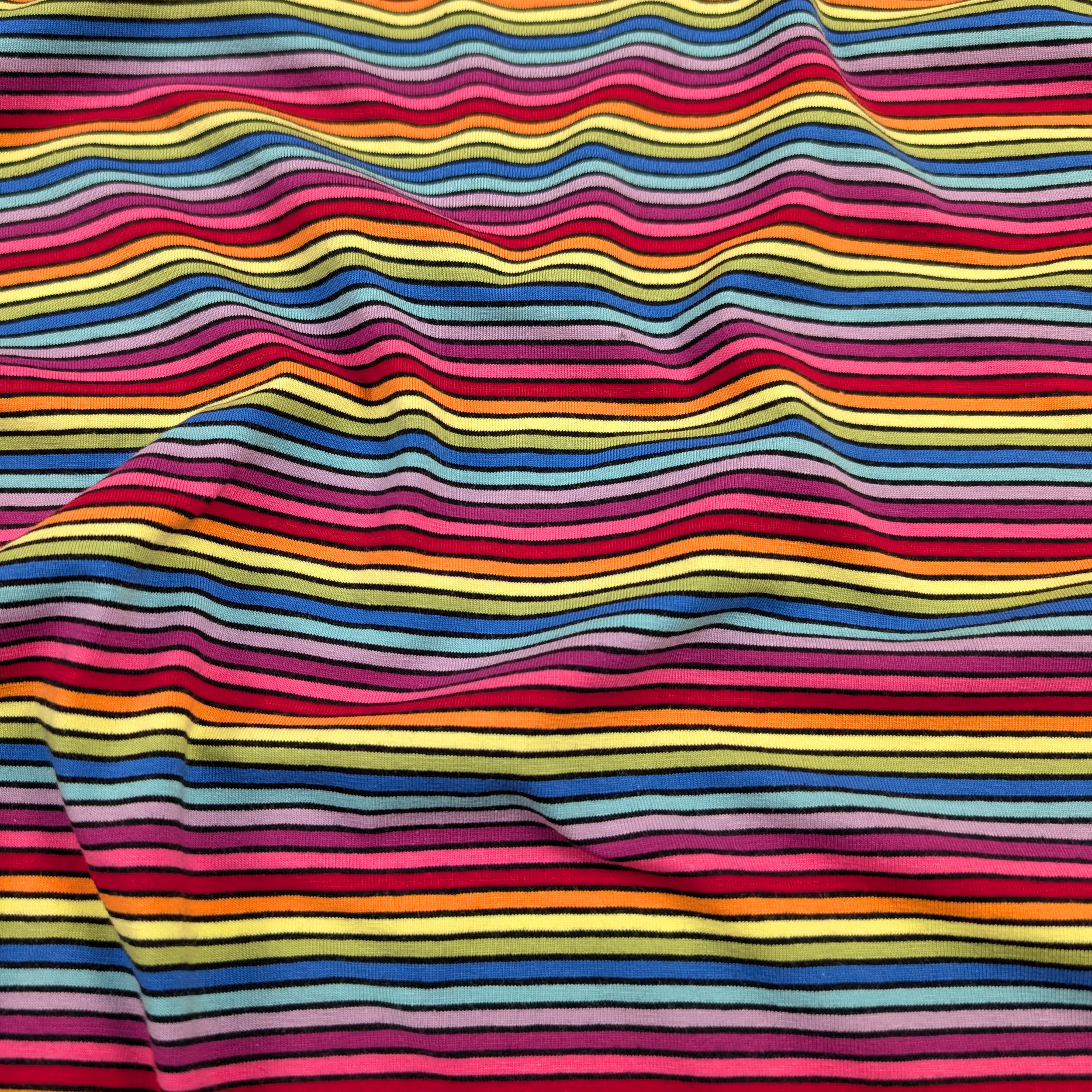 Jersey Cotone Righe Orizzontali Multicolor Image