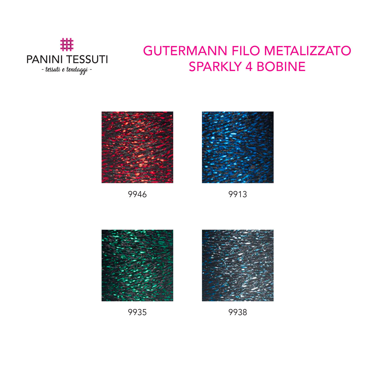 set 4 bobine filo sparkly guterrmann