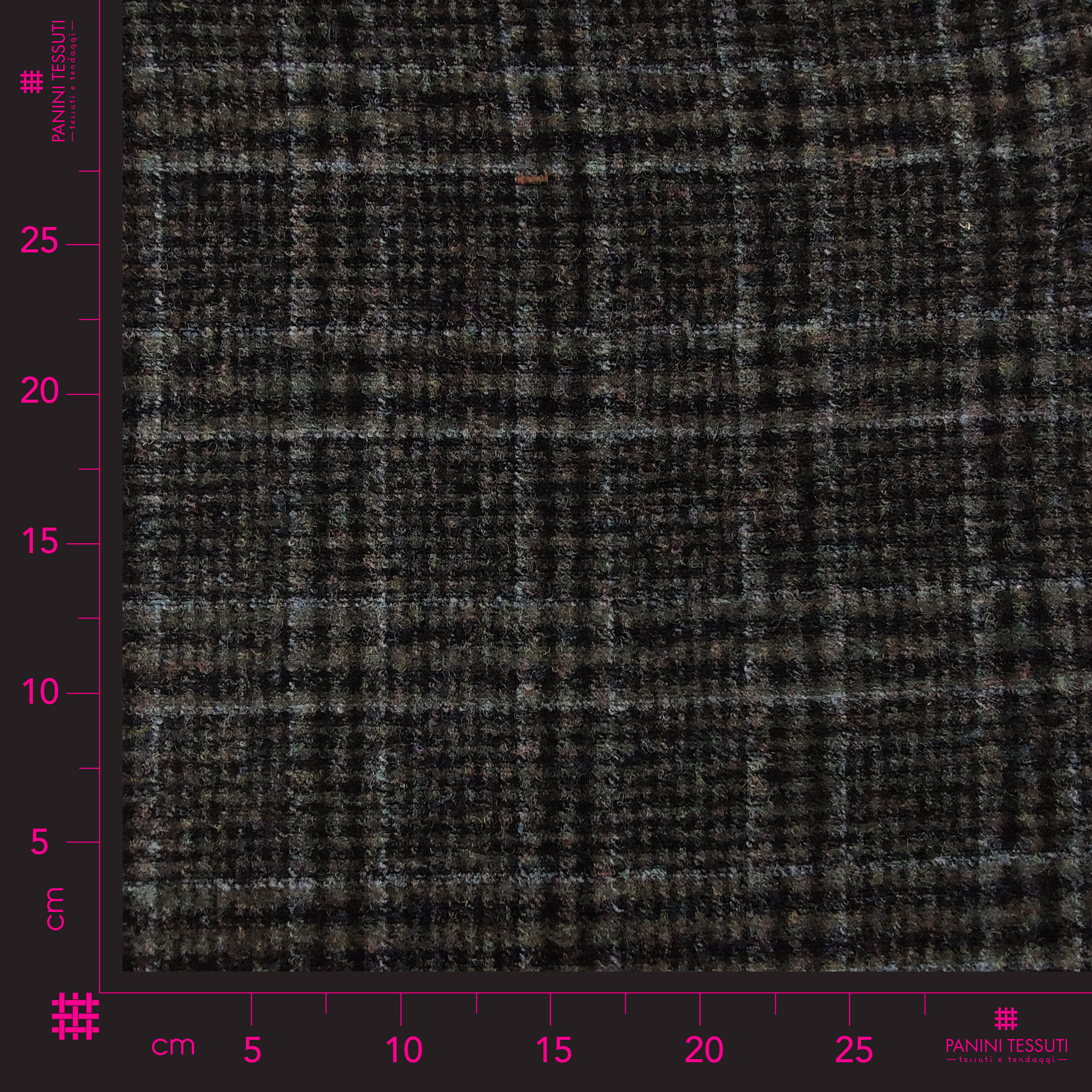 Neoprene Double-Side Tartan in Lana e Verde Militare