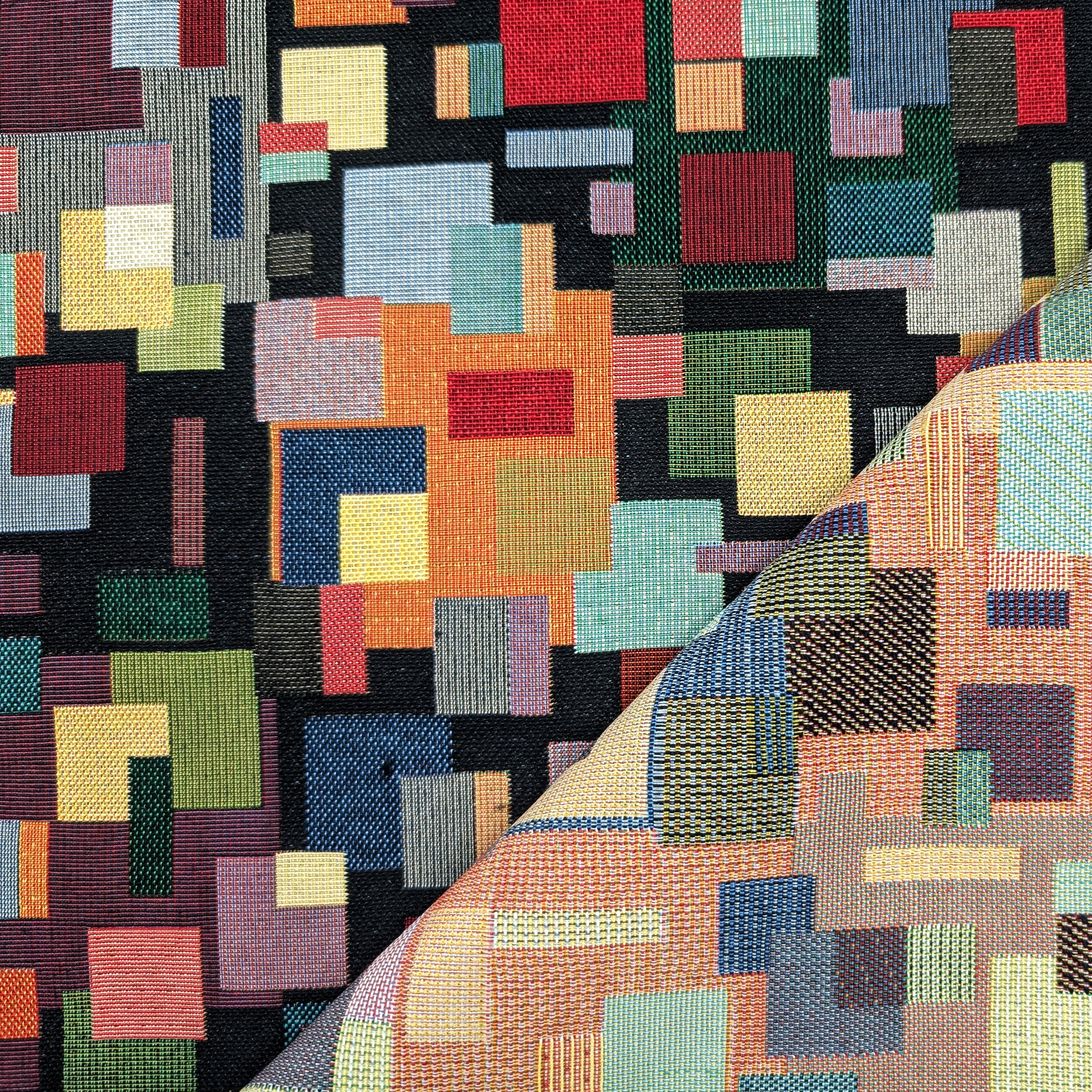 Tessuto Gobelin Fantasia Geometrie Colorate Image