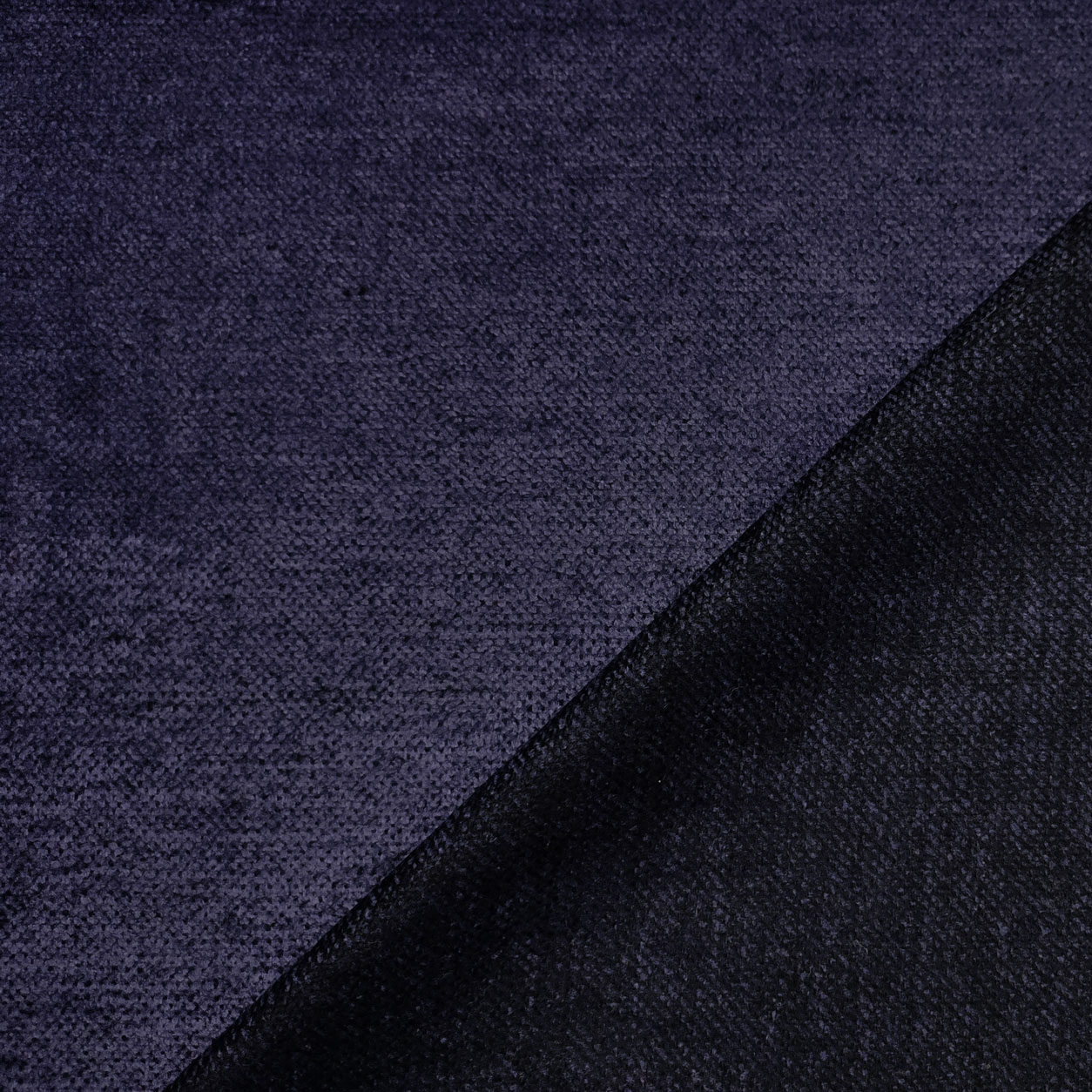 Tessuto misto cotone melange viola e nero