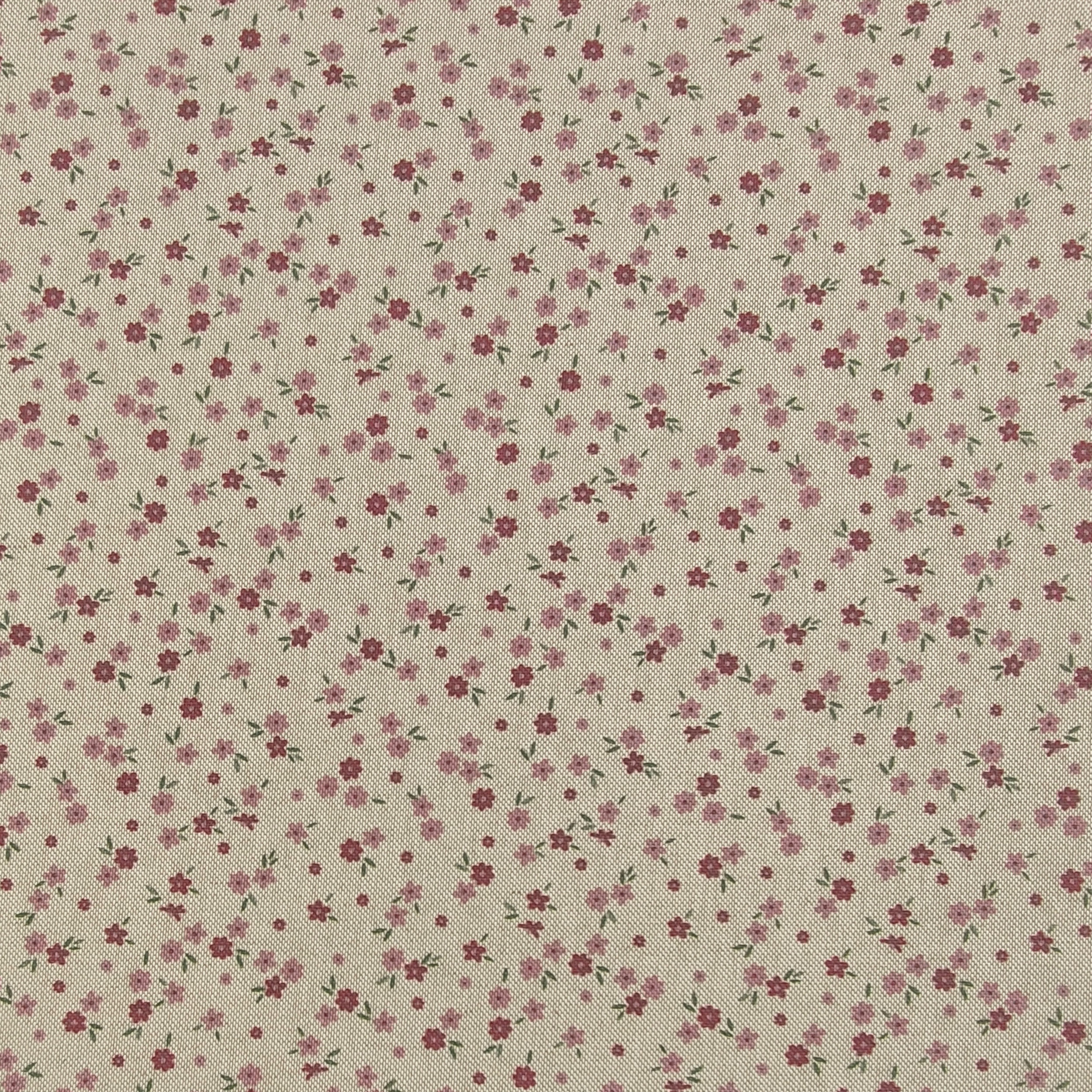 Tessuto Panama Fiorellini Rosa