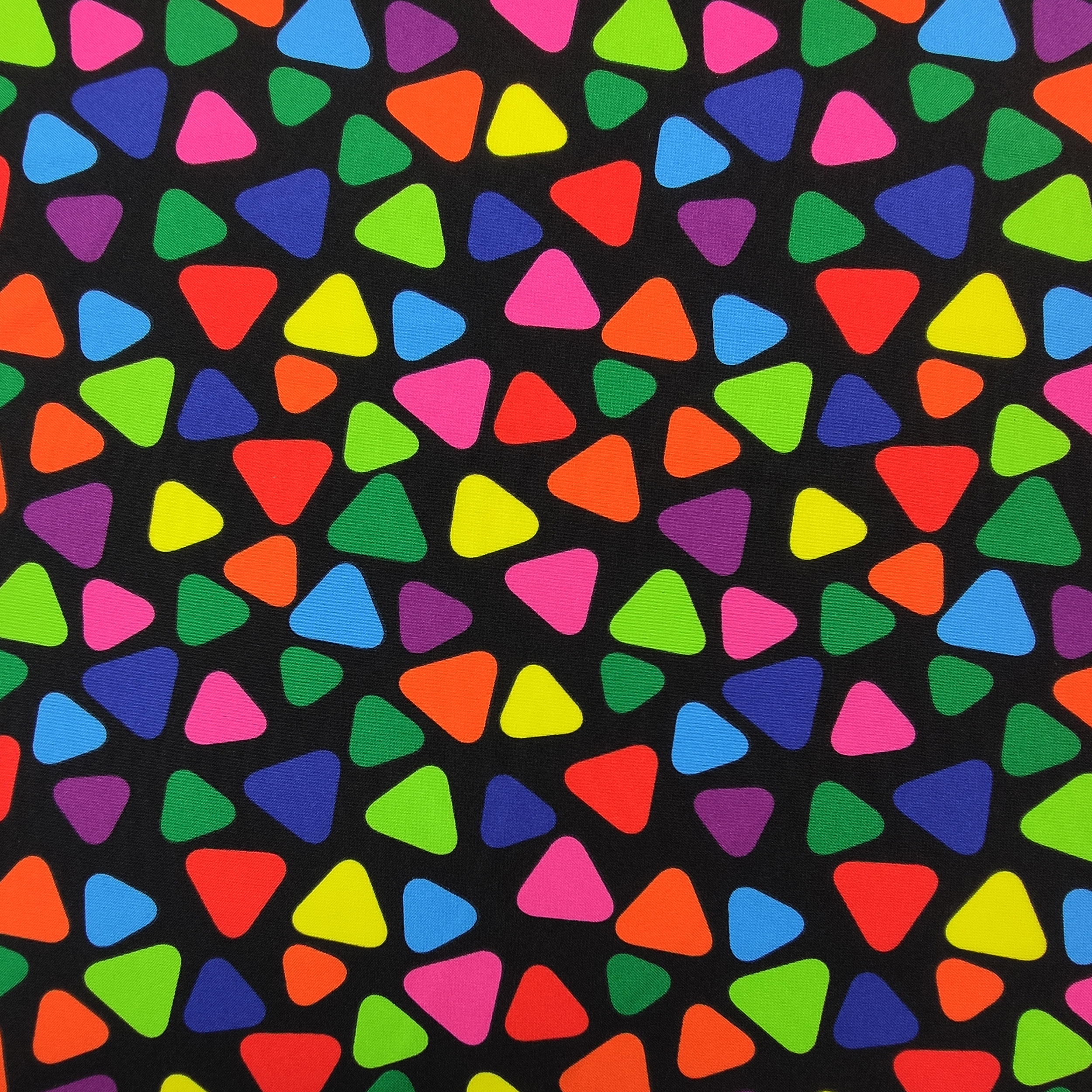 Tessuto Carnevale Triangoli Multicolori
