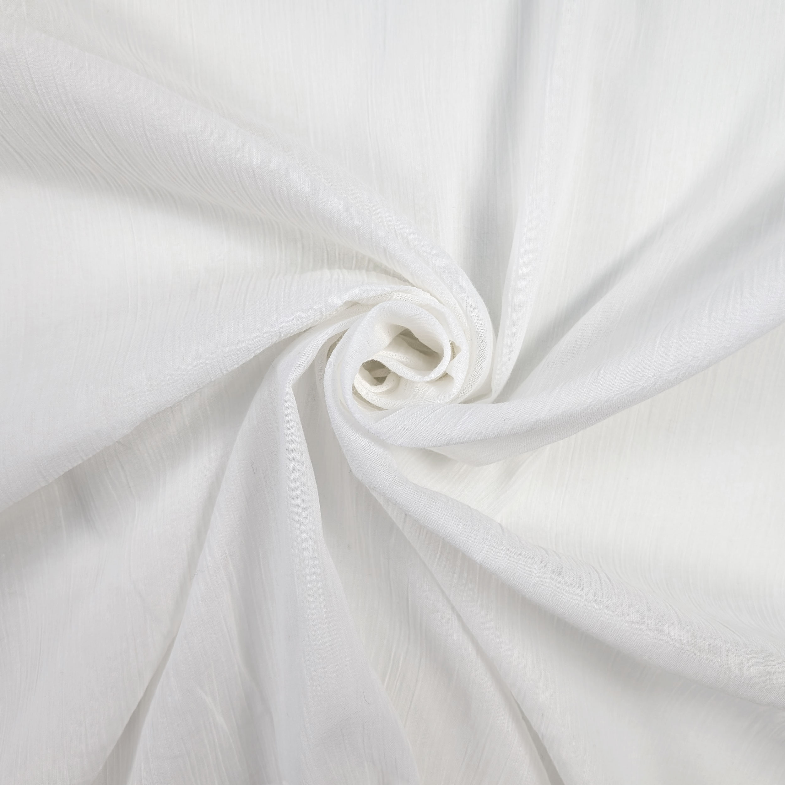 Tessuto Plissè in Cotone Bianco Image