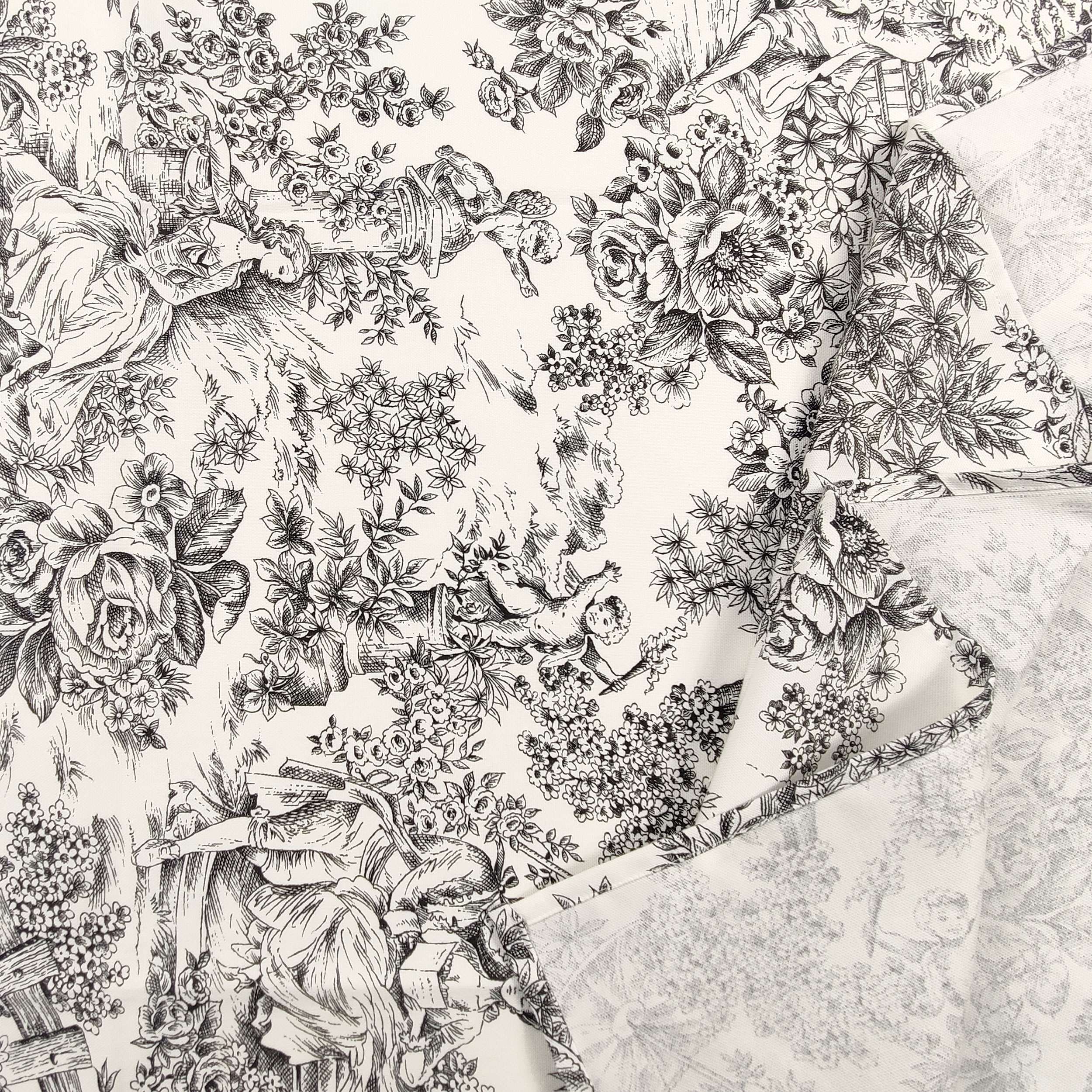 Tovaglia Confezionata Toile De Jouy Nero