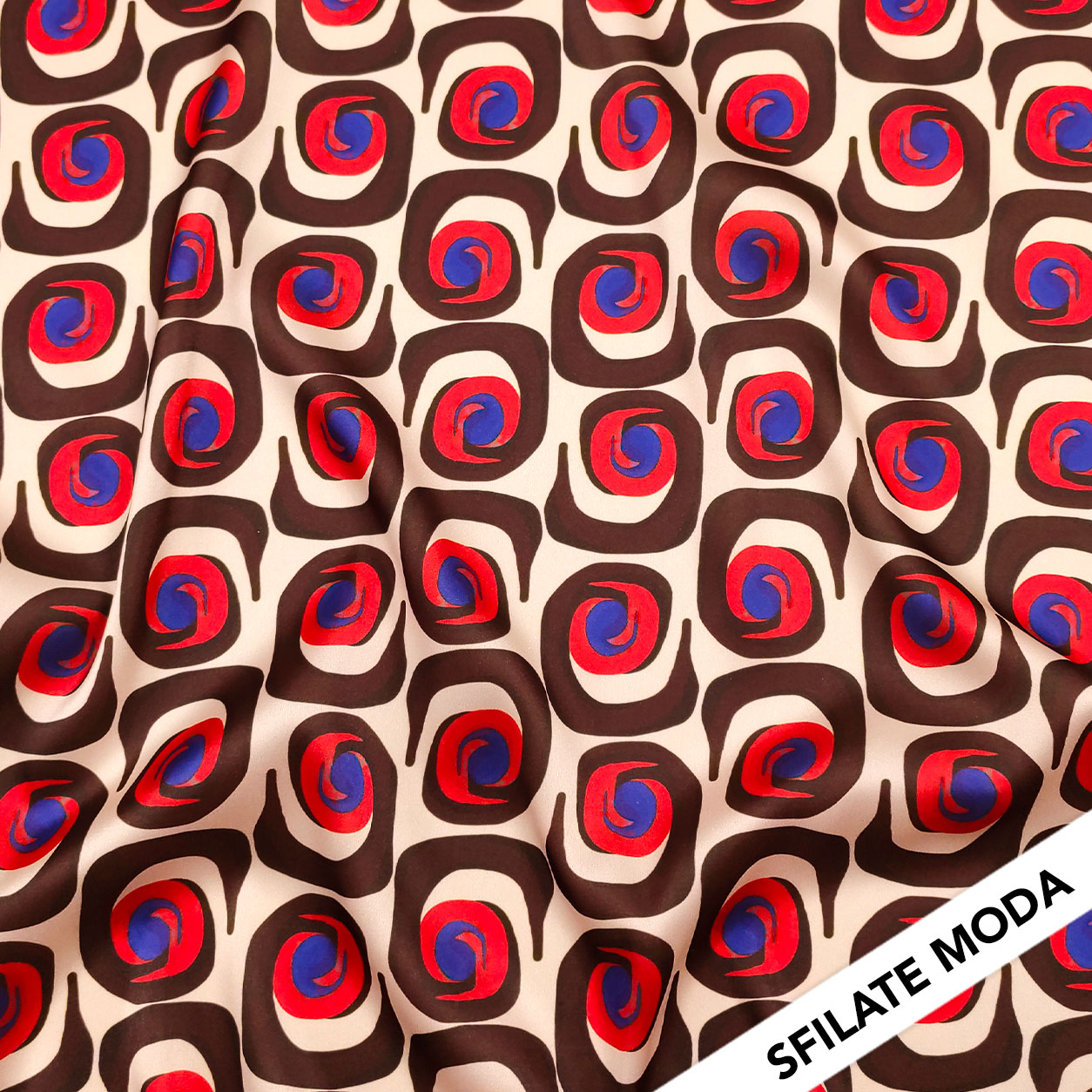 Rasetto Elasticizzato Setato Moda Motivi Astratti Arancio