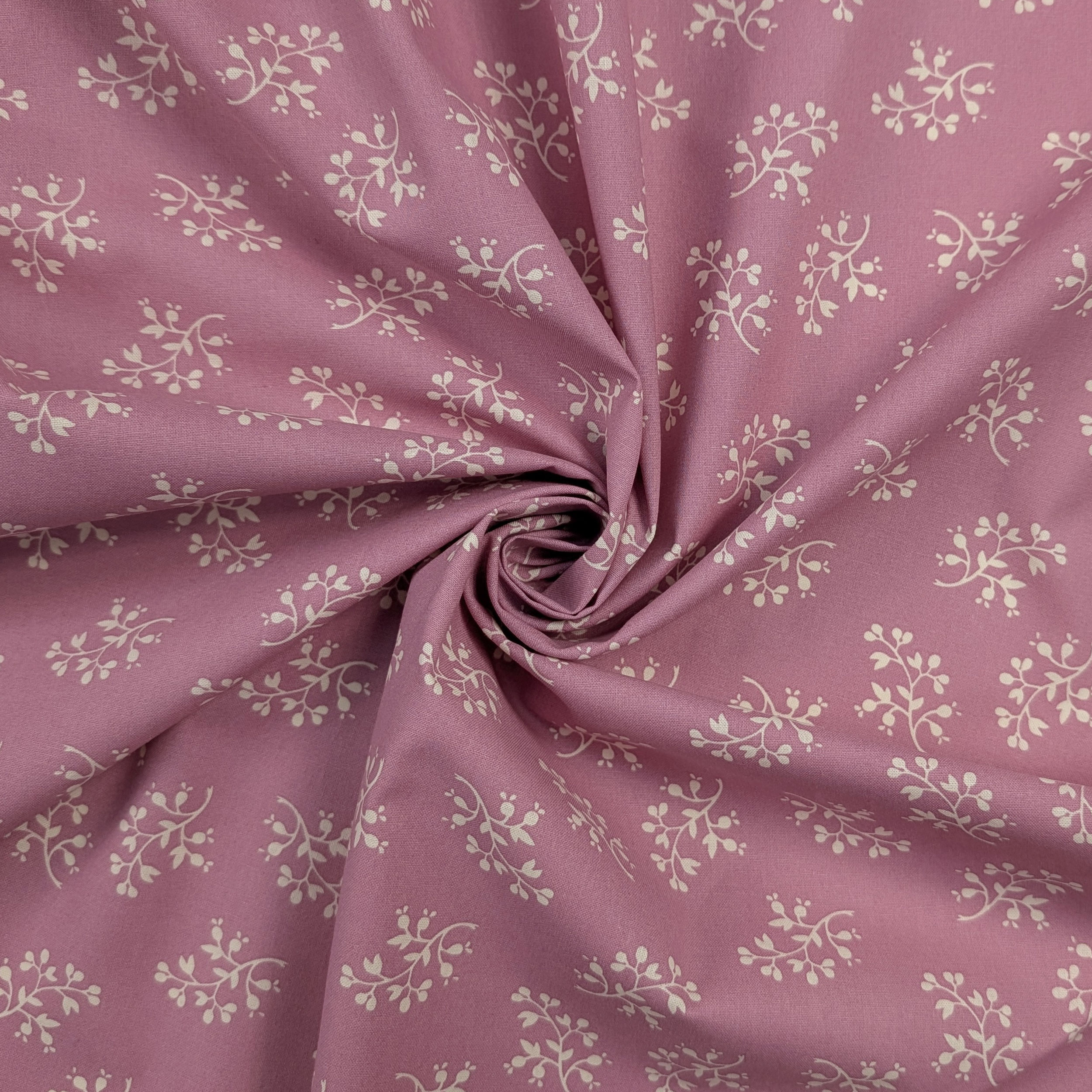 Popeline Cotone Fiori Sfondo Rosa Image