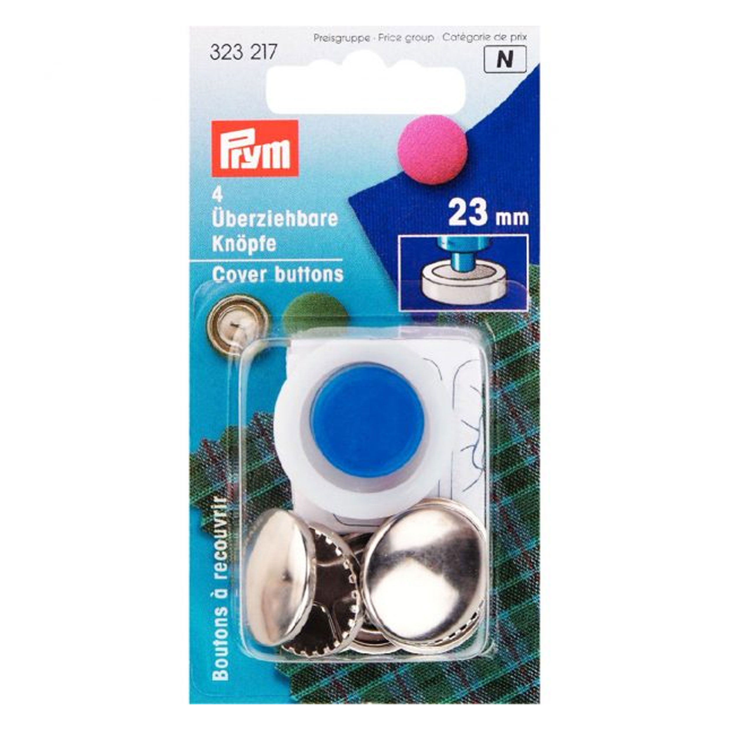 Bottoni Ricopribili Prym Argento con Attrezzo 23 mm